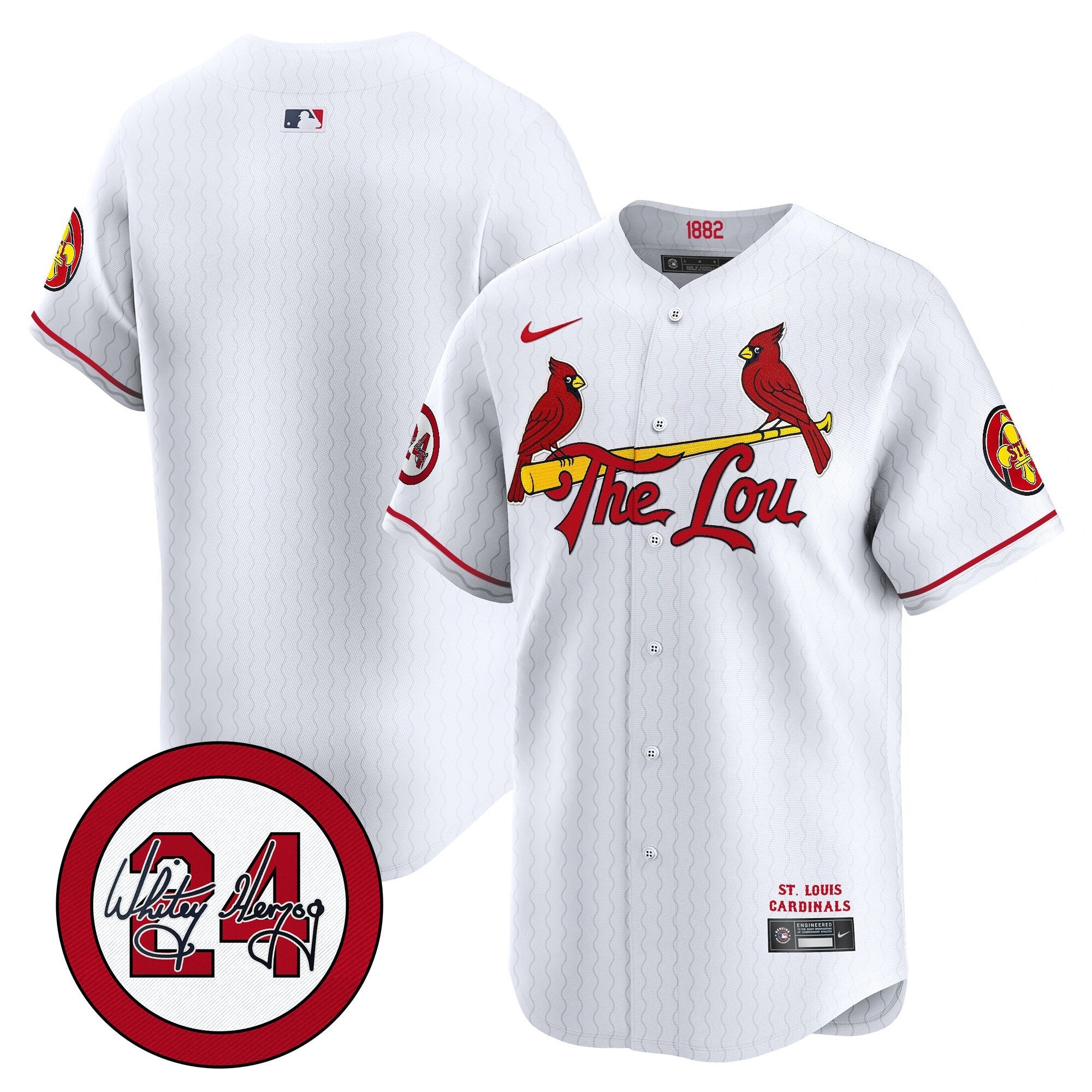 Men’s St. Louis Whitey Herzog Patch Vapor Premier Limited Jersey