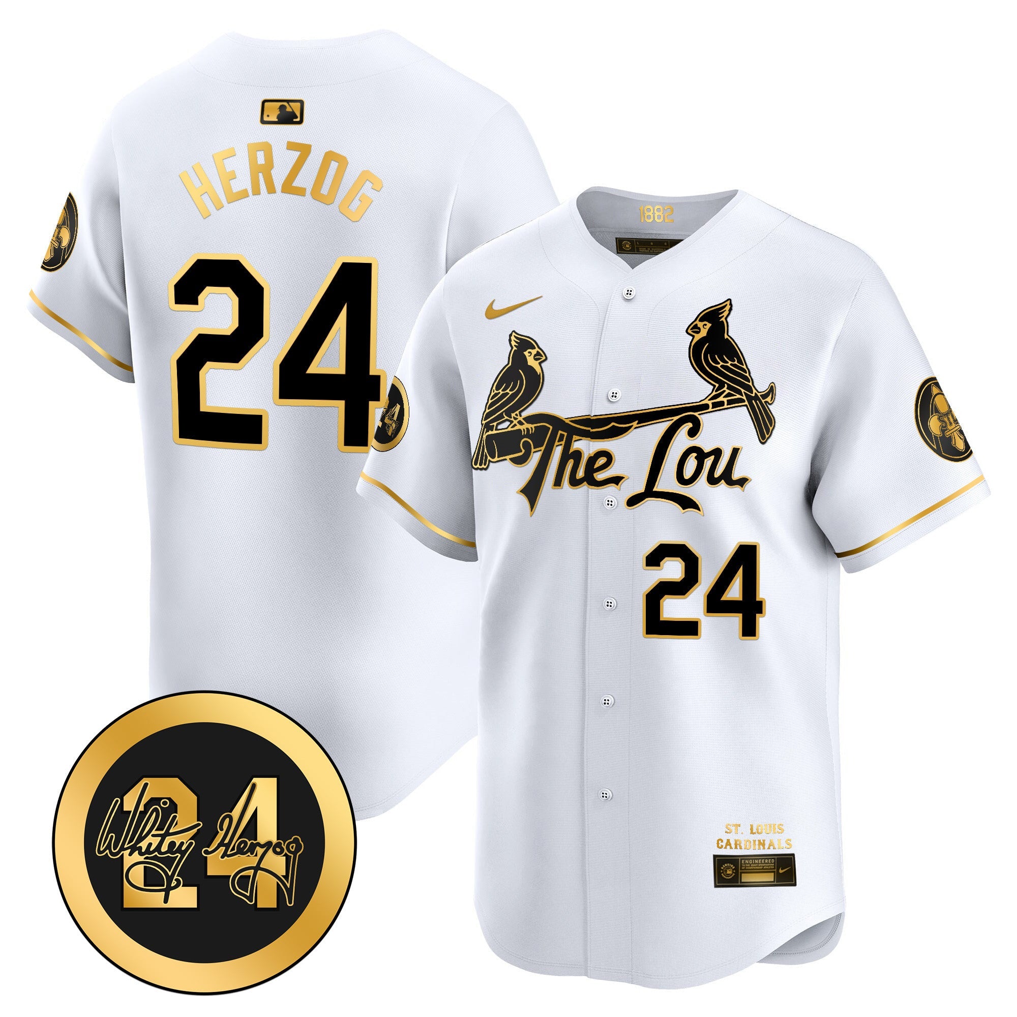 Men’s St. Louis Whitey Herzog Patch Vapor Premier Limited Jersey