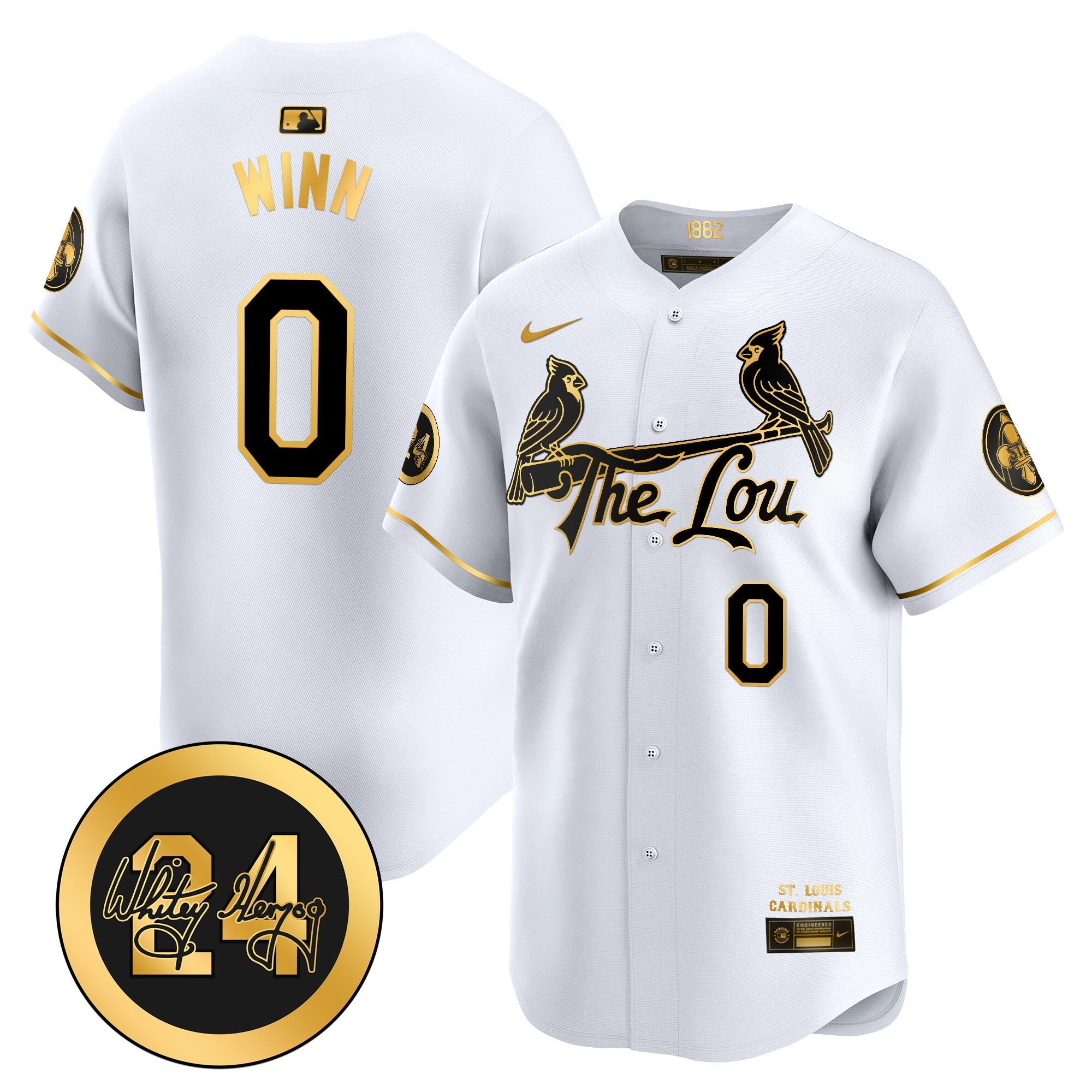 Men’s St. Louis Whitey Herzog Patch Vapor Premier Limited Jersey