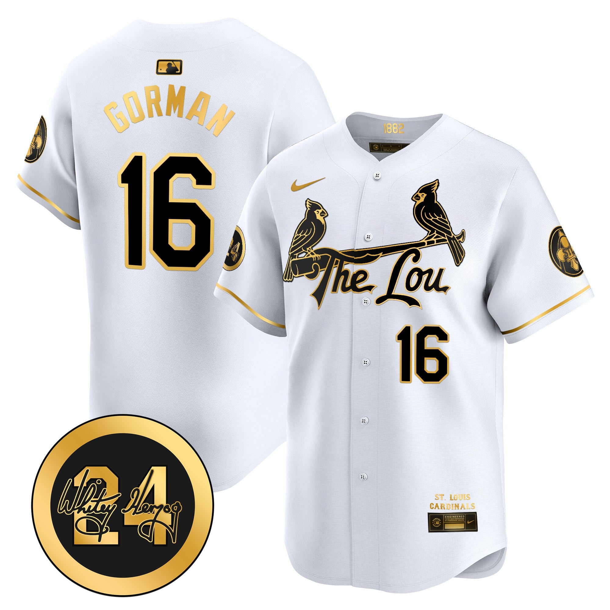 Men’s St. Louis Whitey Herzog Patch Vapor Premier Limited Jersey
