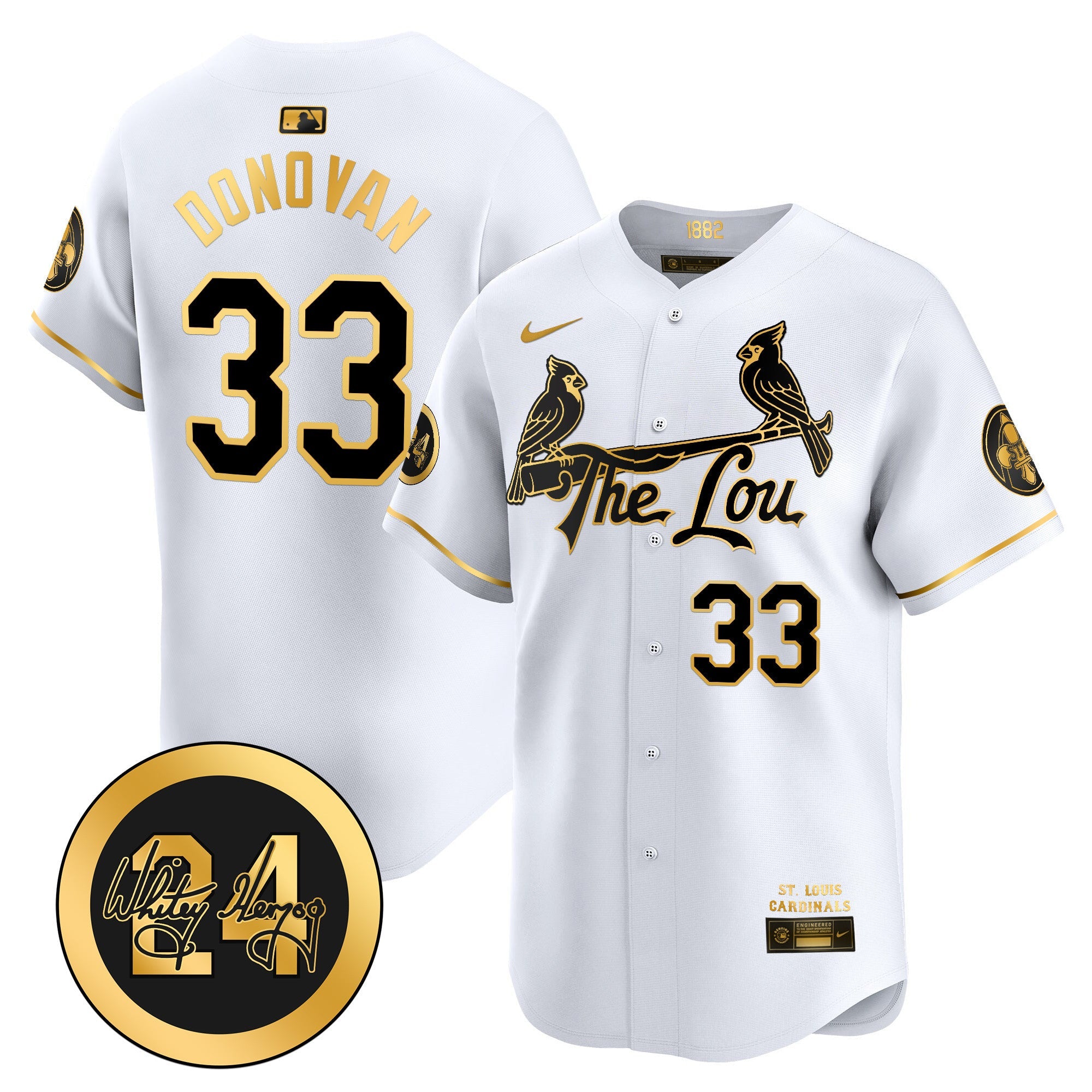 Men’s St. Louis Whitey Herzog Patch Vapor Premier Limited Jersey