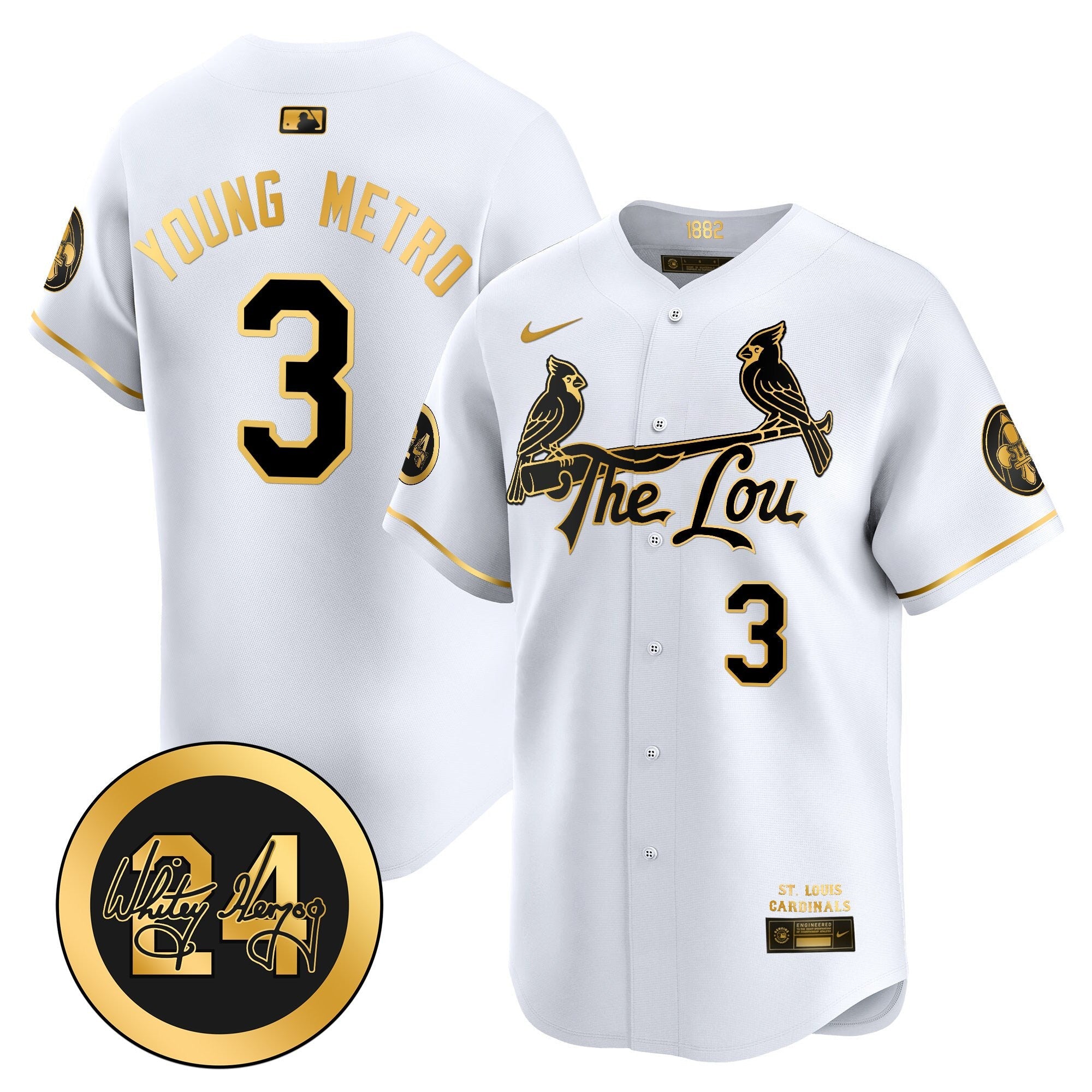 Men’s St. Louis Whitey Herzog Patch Vapor Premier Limited Jersey