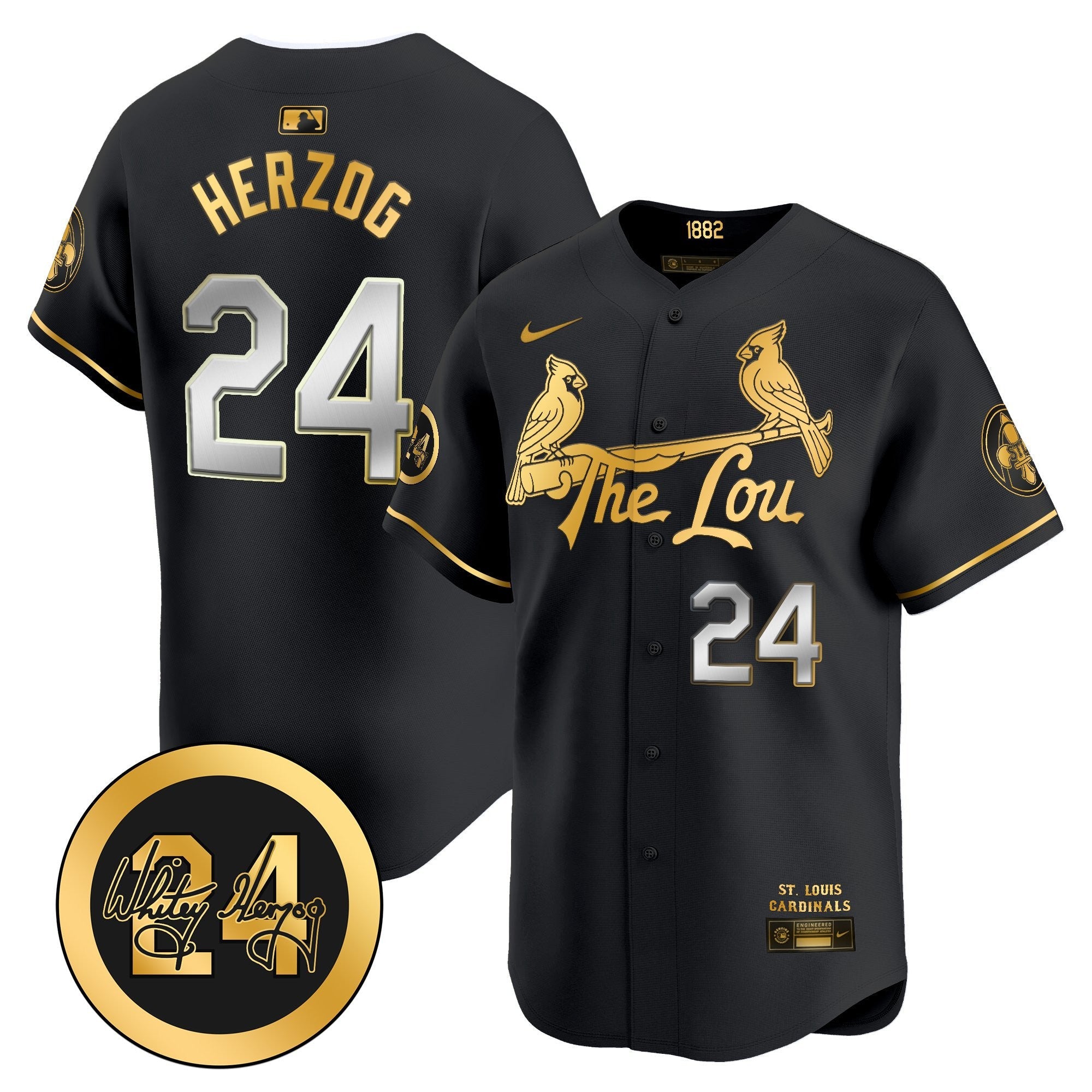Men’s St. Louis Whitey Herzog Patch Vapor Premier Limited Jersey