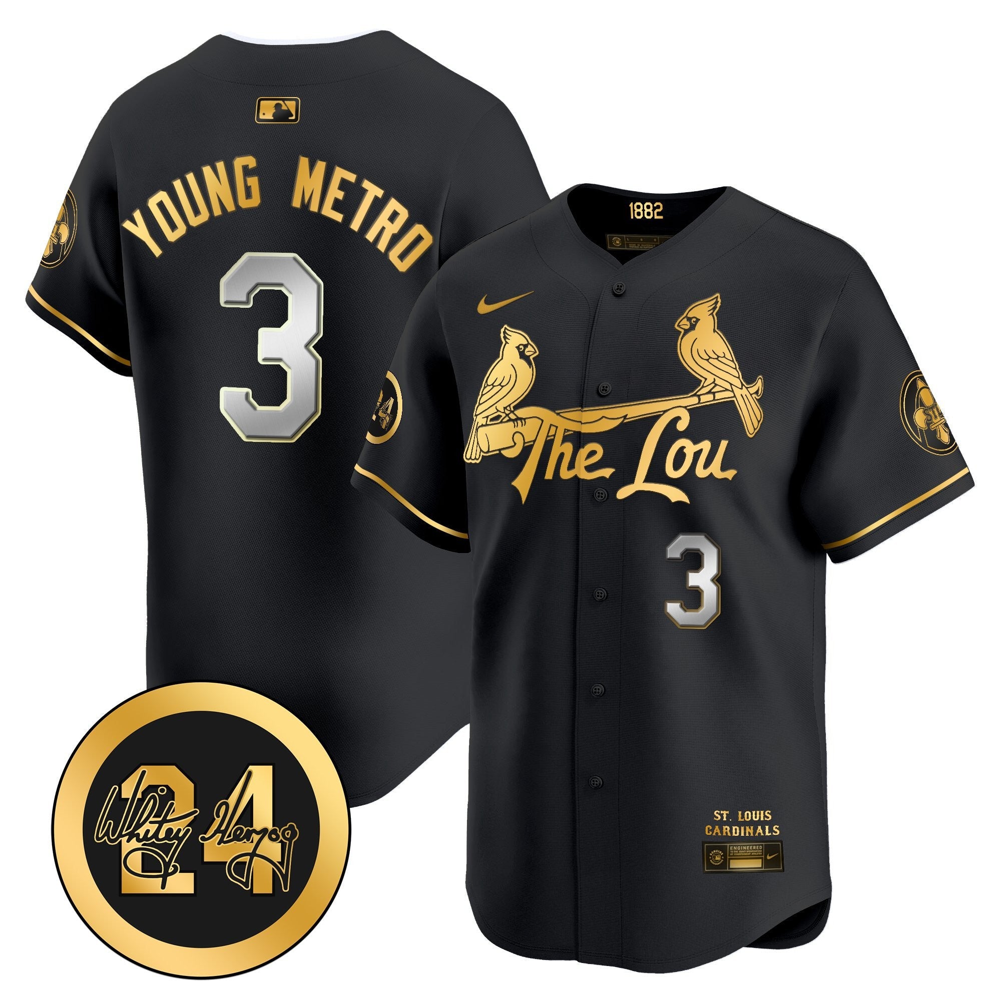 Men’s St. Louis Whitey Herzog Patch Vapor Premier Limited Jersey
