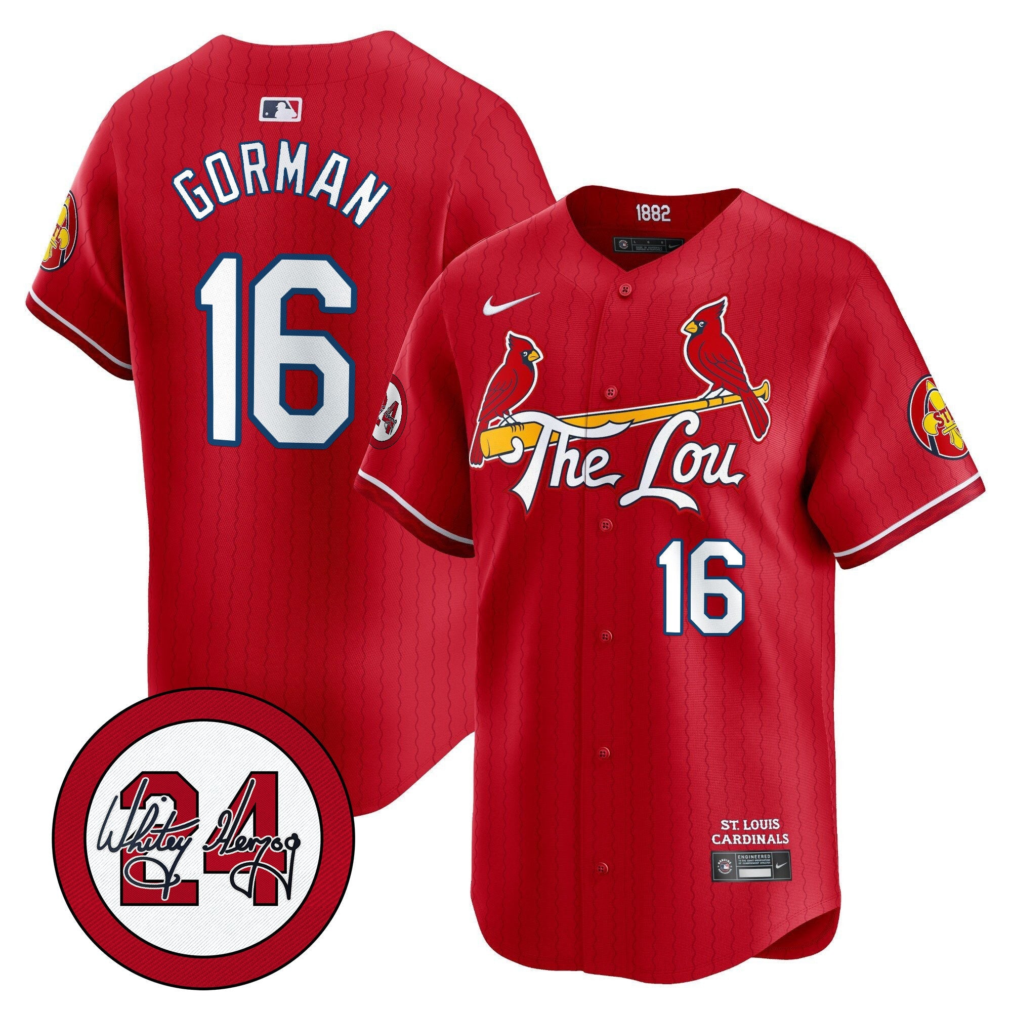 Men’s St. Louis Whitey Herzog Patch Vapor Premier Limited Jersey