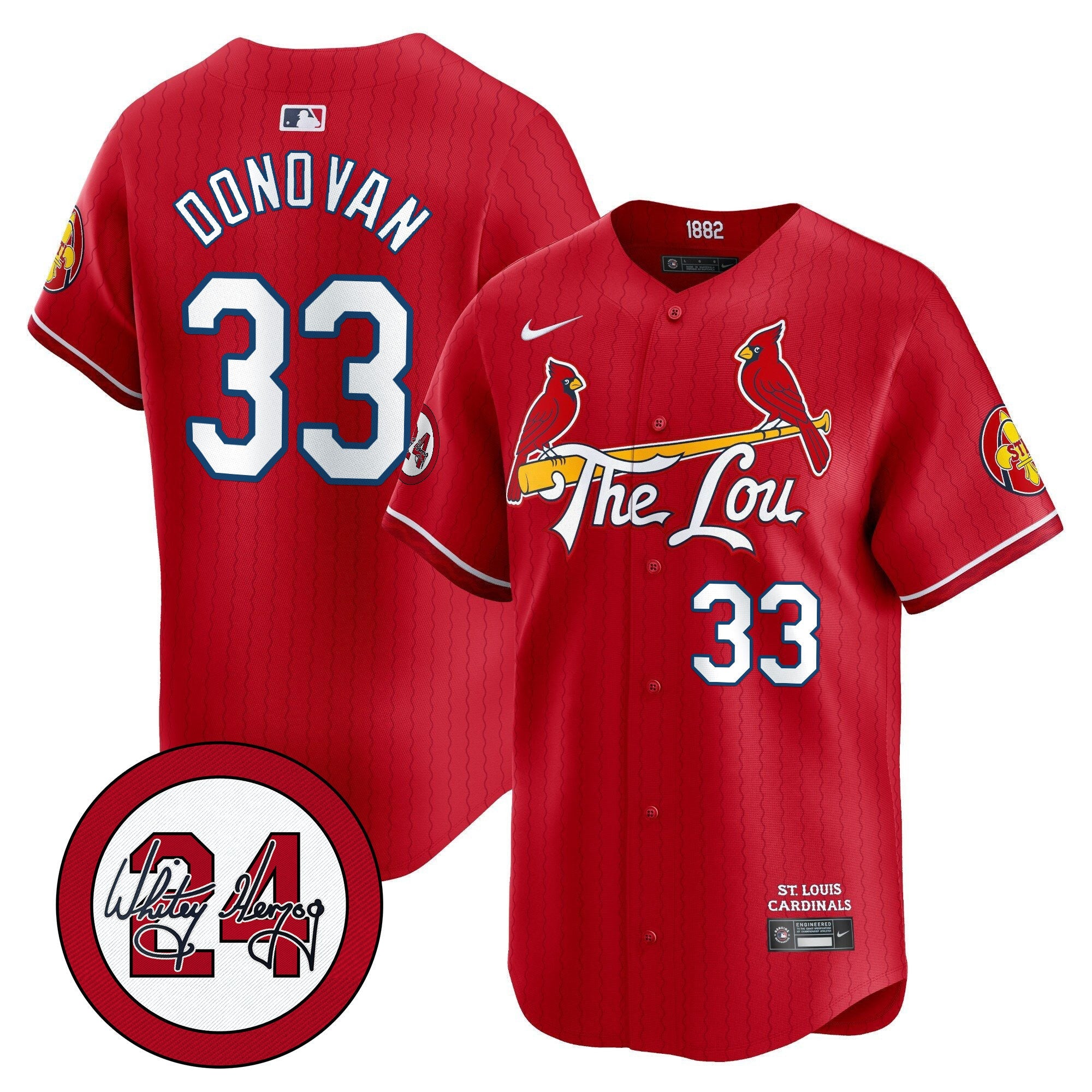 Men’s St. Louis Whitey Herzog Patch Vapor Premier Limited Jersey