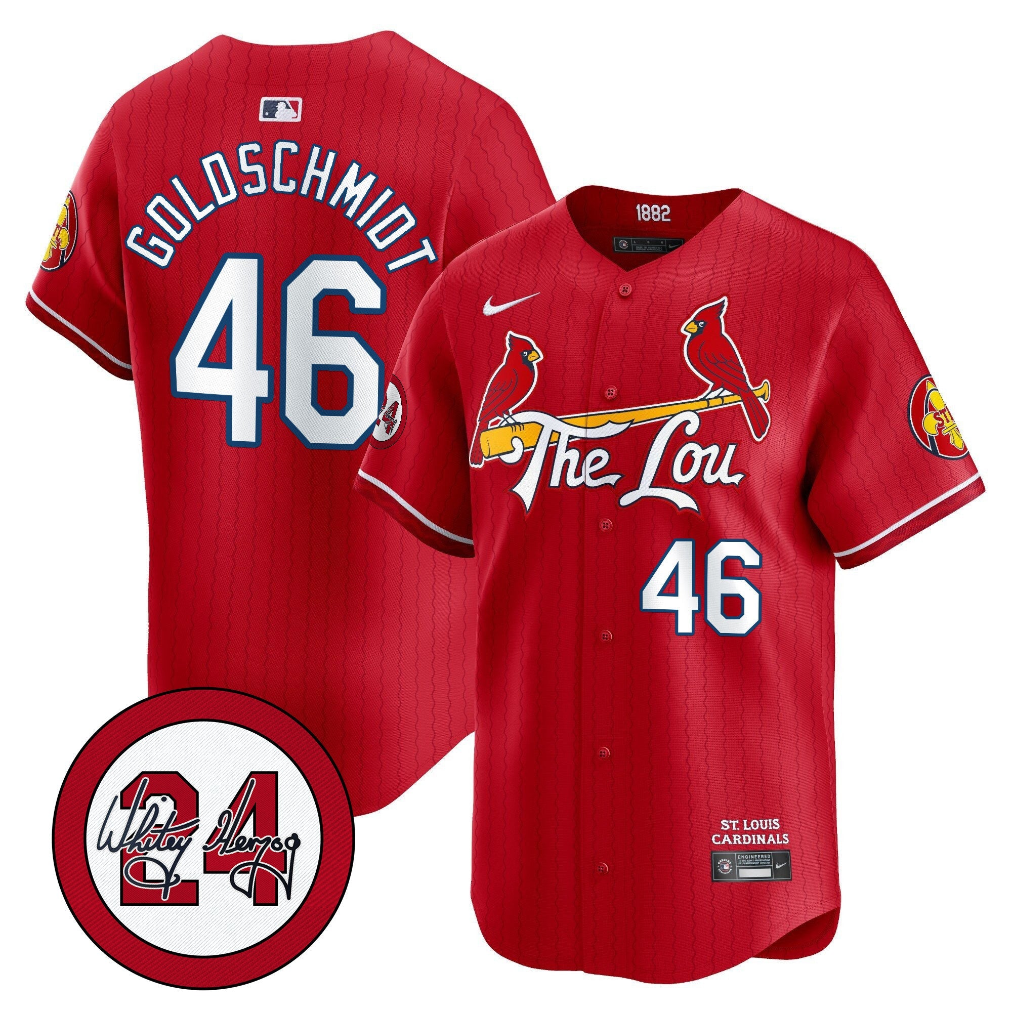 Men’s St. Louis Whitey Herzog Patch Vapor Premier Limited Jersey