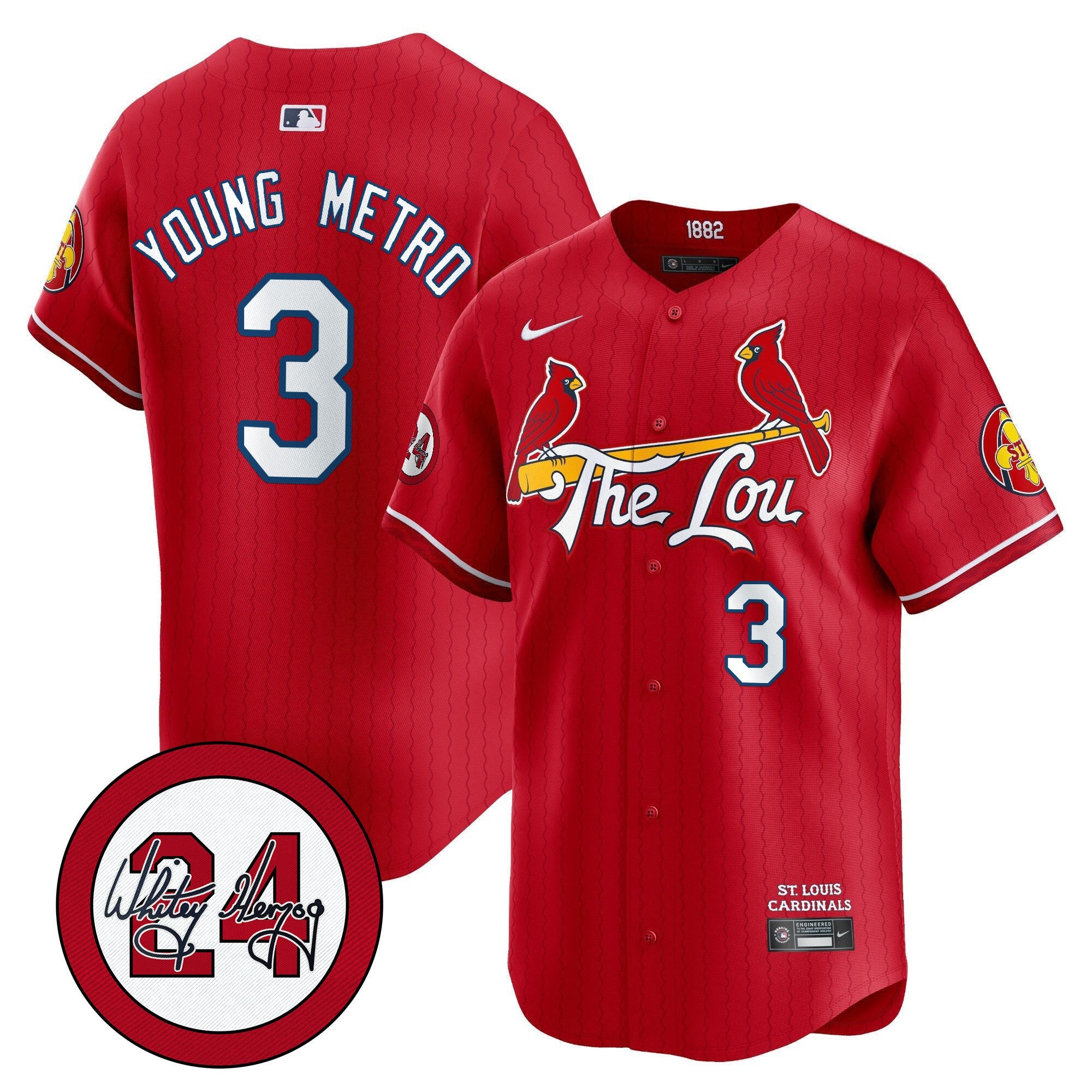 Men’s St. Louis Whitey Herzog Patch Vapor Premier Limited Jersey