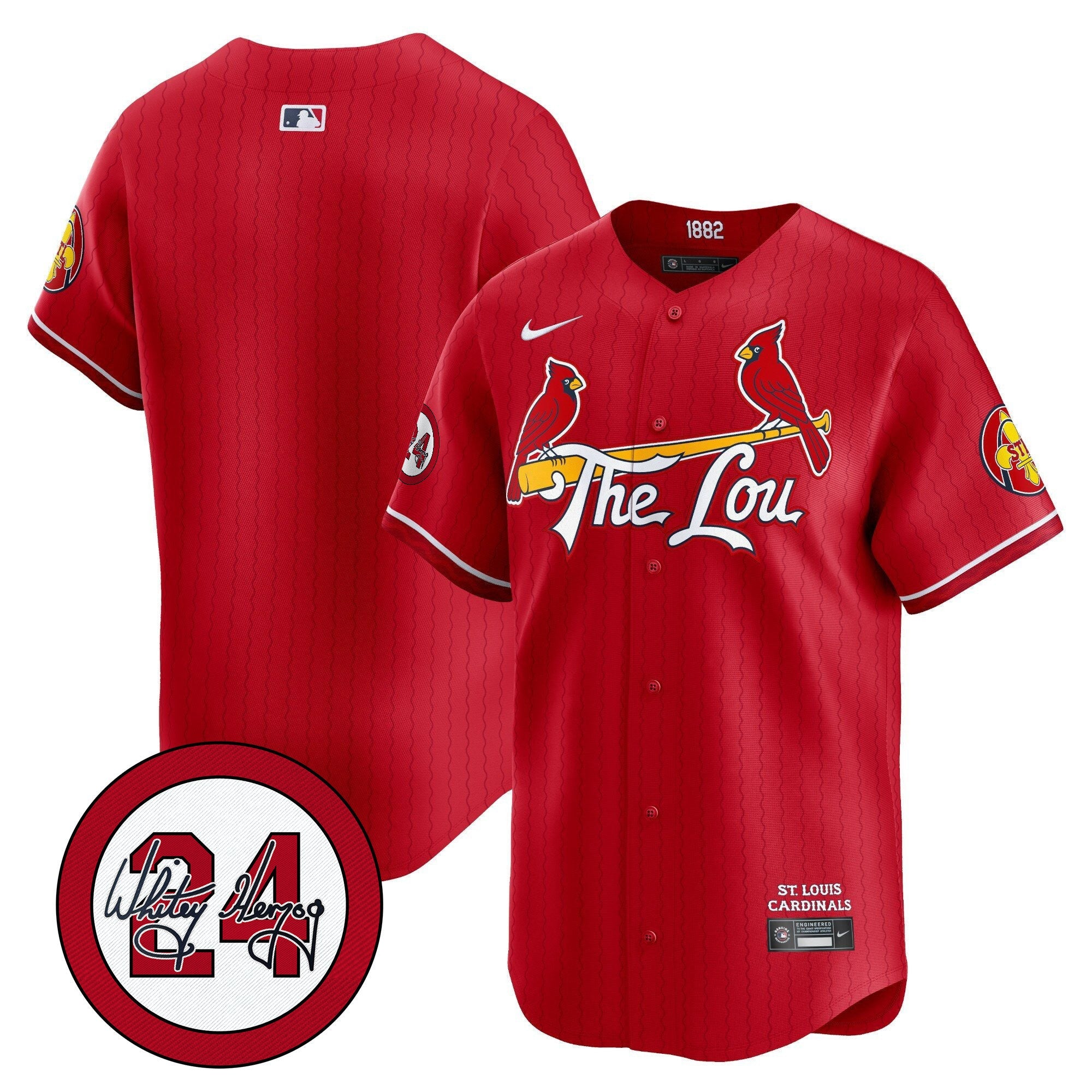 Men’s St. Louis Whitey Herzog Patch Vapor Premier Limited Jersey