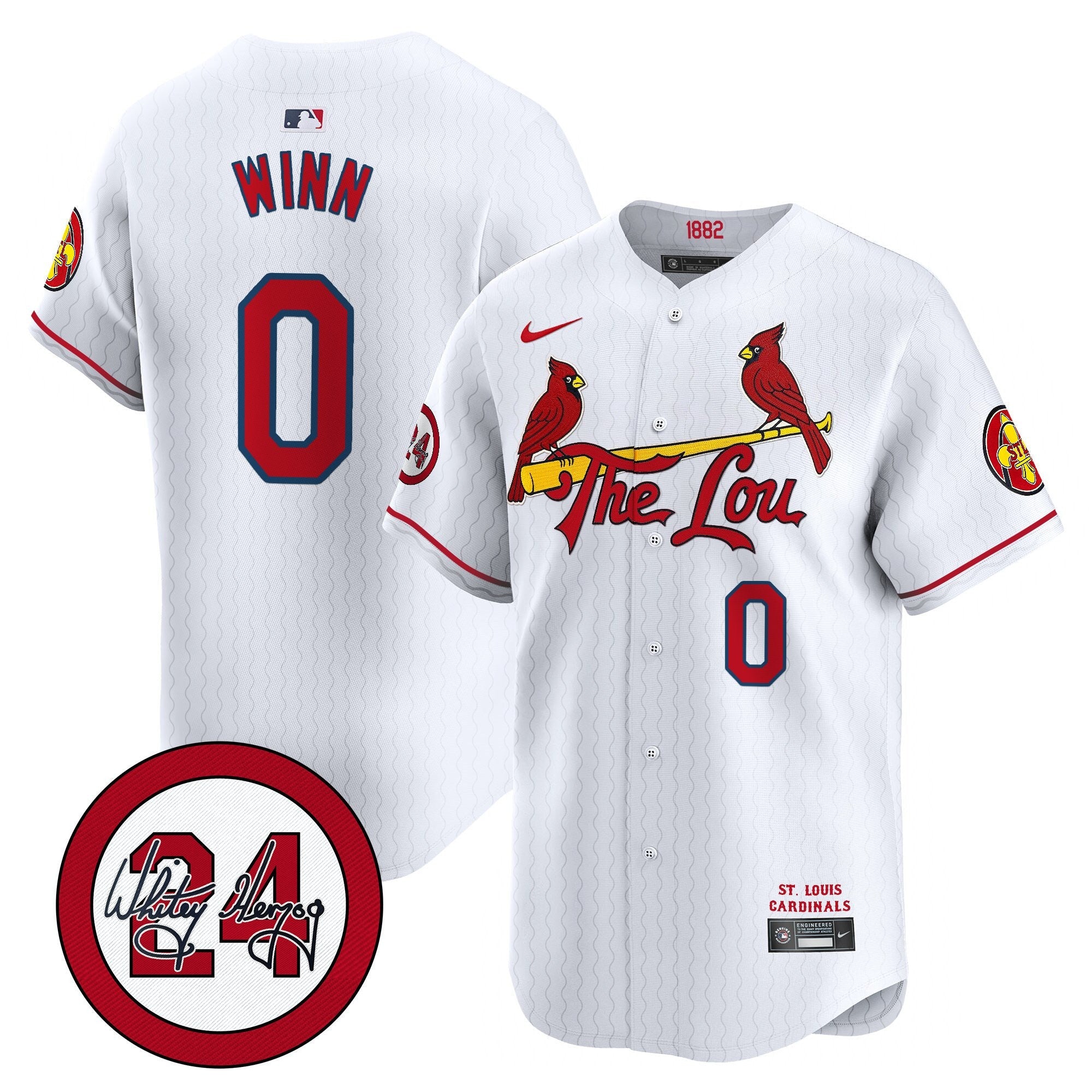 Men’s St. Louis Whitey Herzog Patch Vapor Premier Limited Jersey