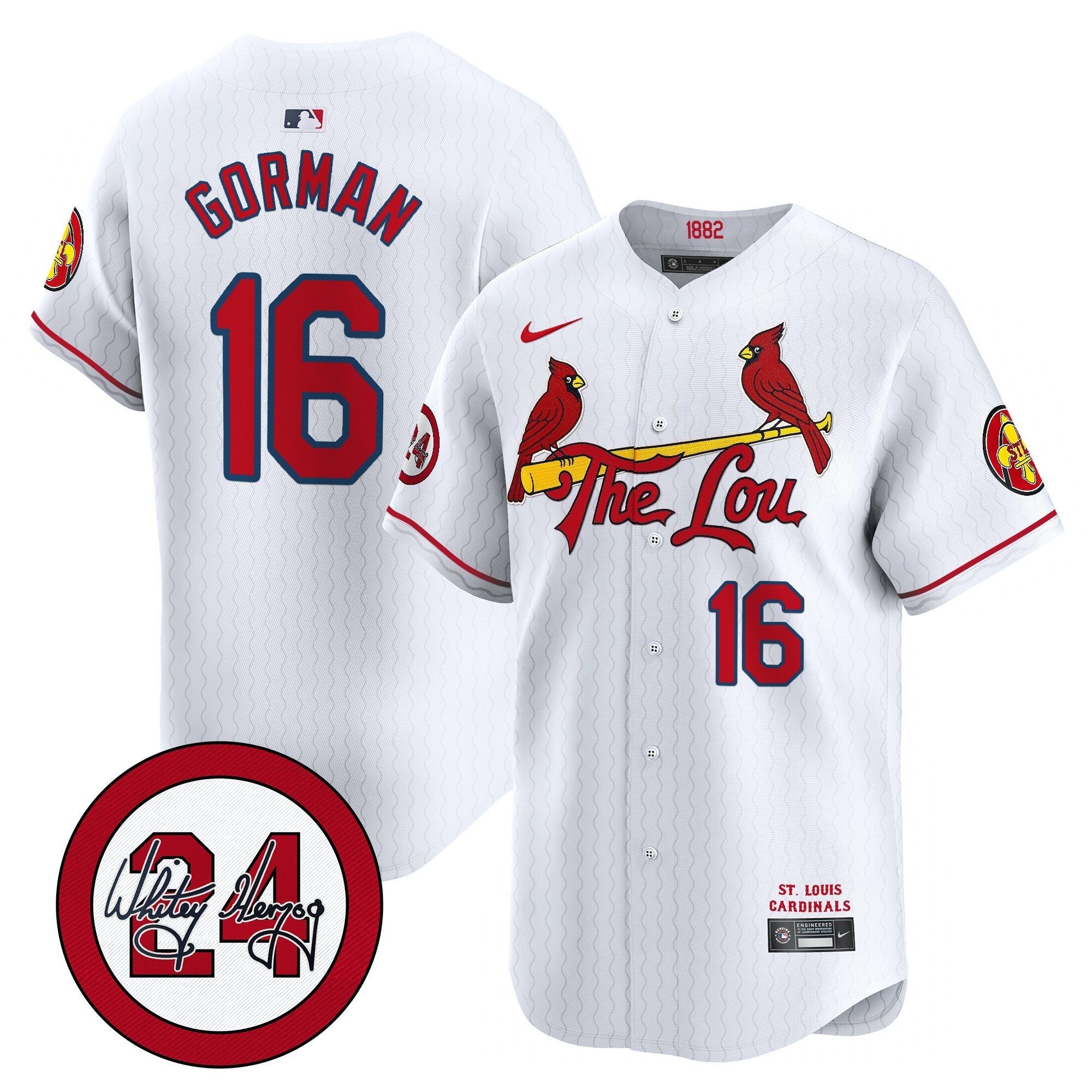 Men’s St. Louis Whitey Herzog Patch Vapor Premier Limited Jersey