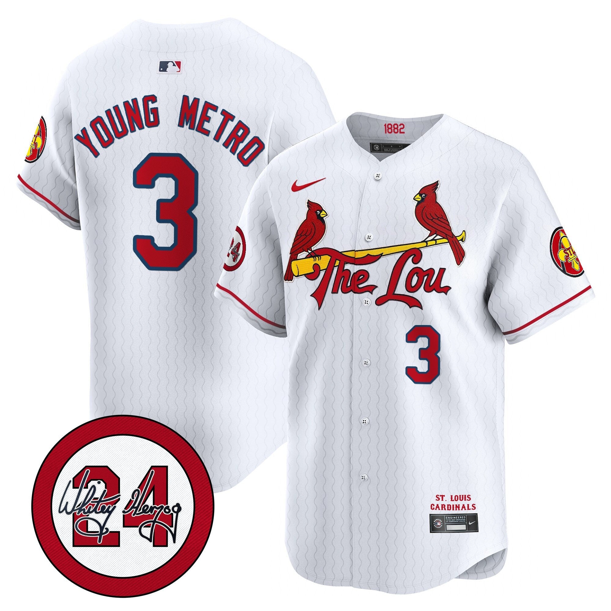 Men’s St. Louis Whitey Herzog Patch Vapor Premier Limited Jersey