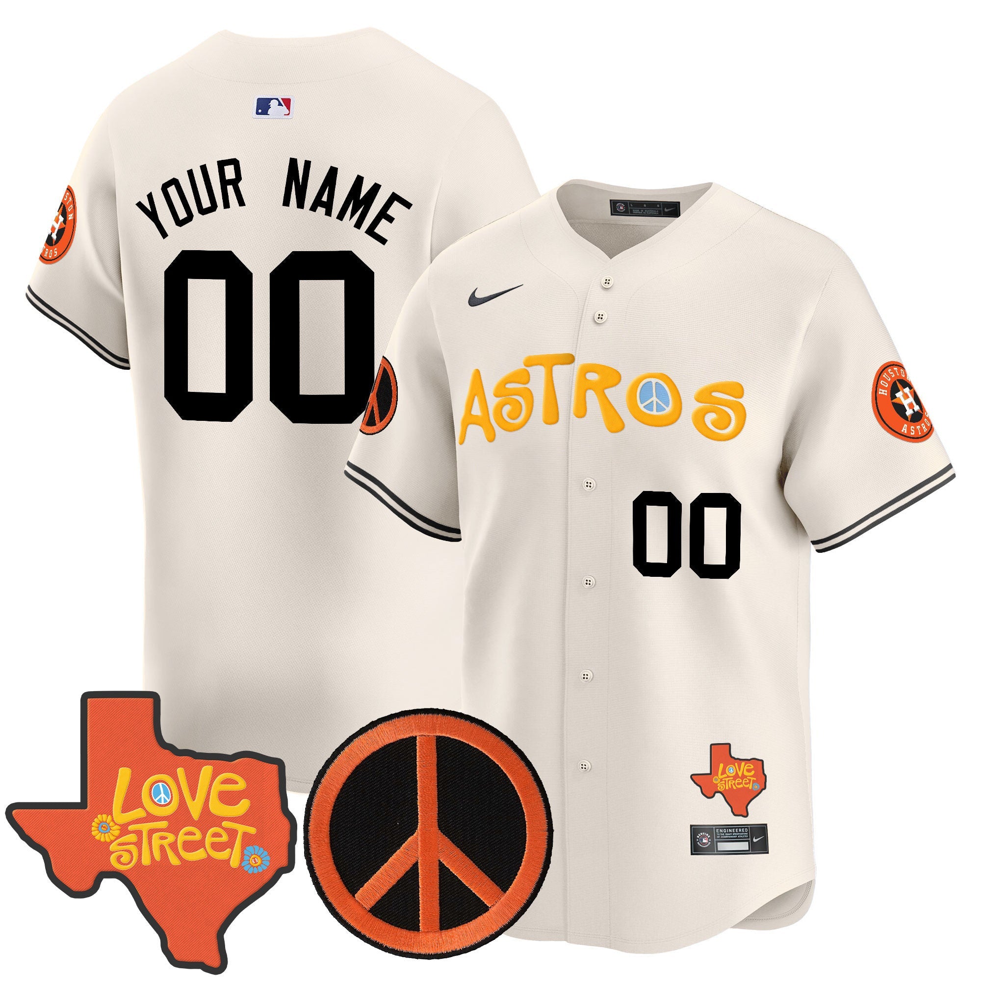 Love Street & Peace Sign Patch Vapor Premier Limited Custom Jersey
