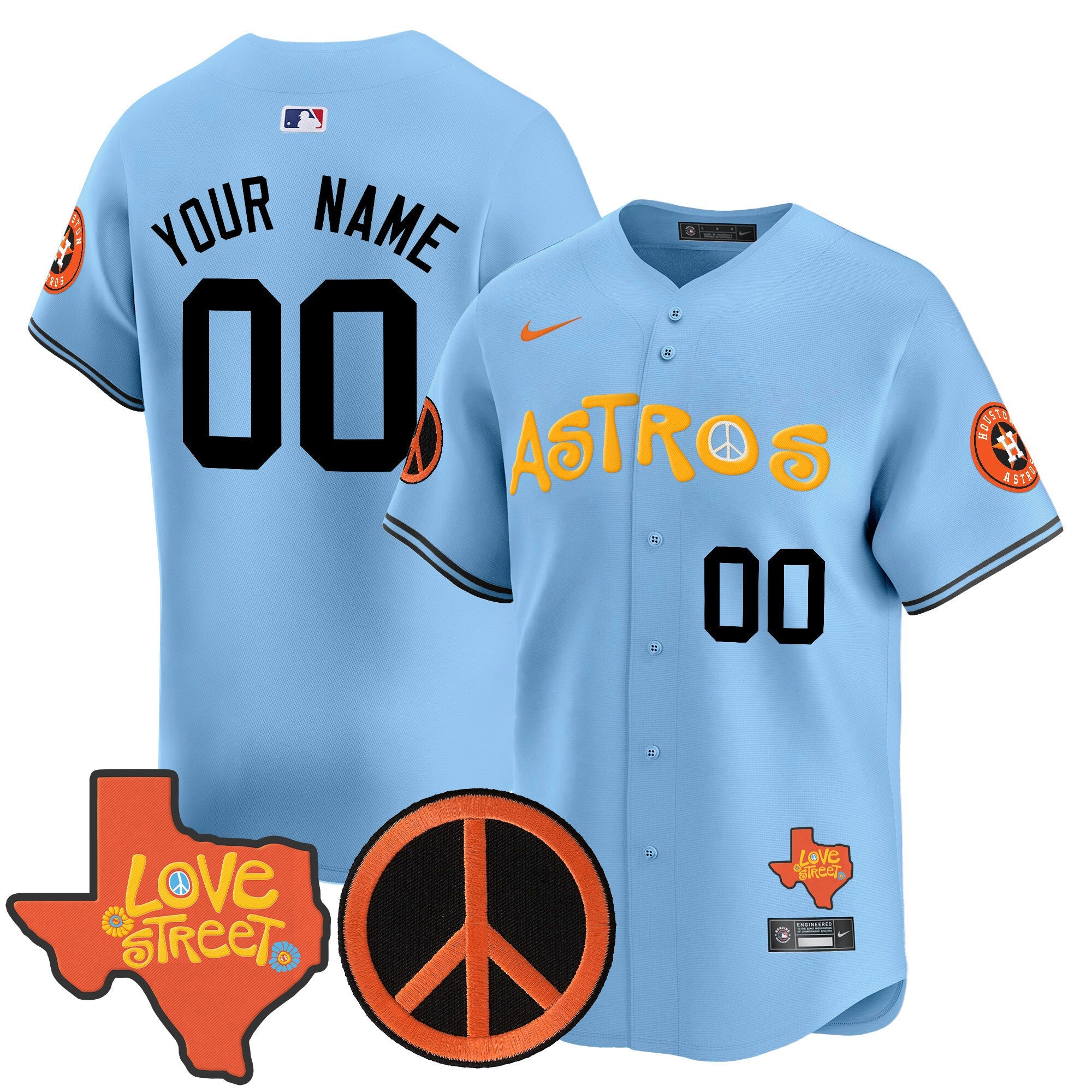 Love Street & Peace Sign Patch Vapor Premier Limited Custom Jersey