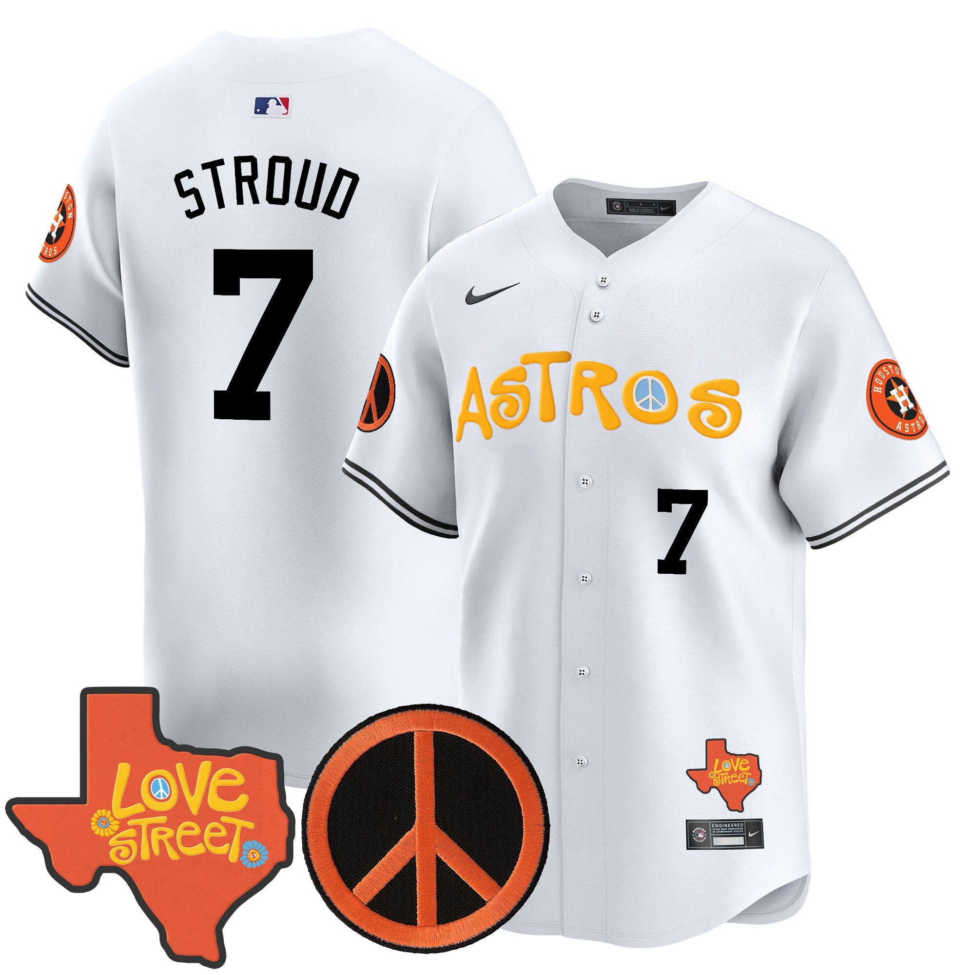 Men’s Love Street & Peace Sign Patch Vapor Premier Limited Jersey
