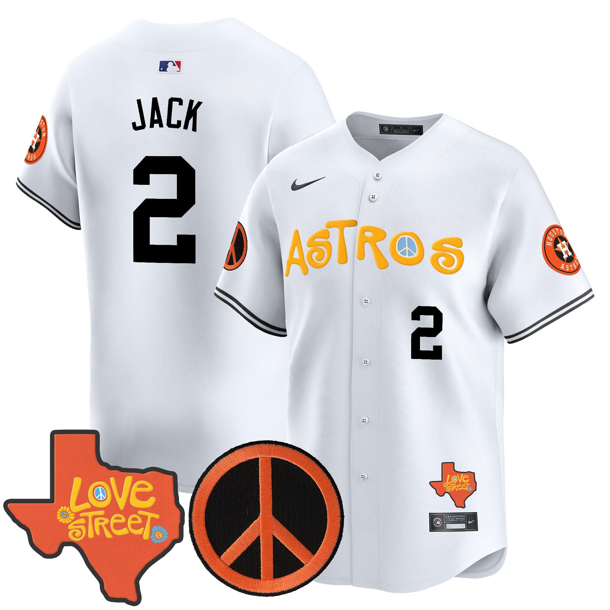 Men’s Love Street & Peace Sign Patch Vapor Premier Limited Jersey