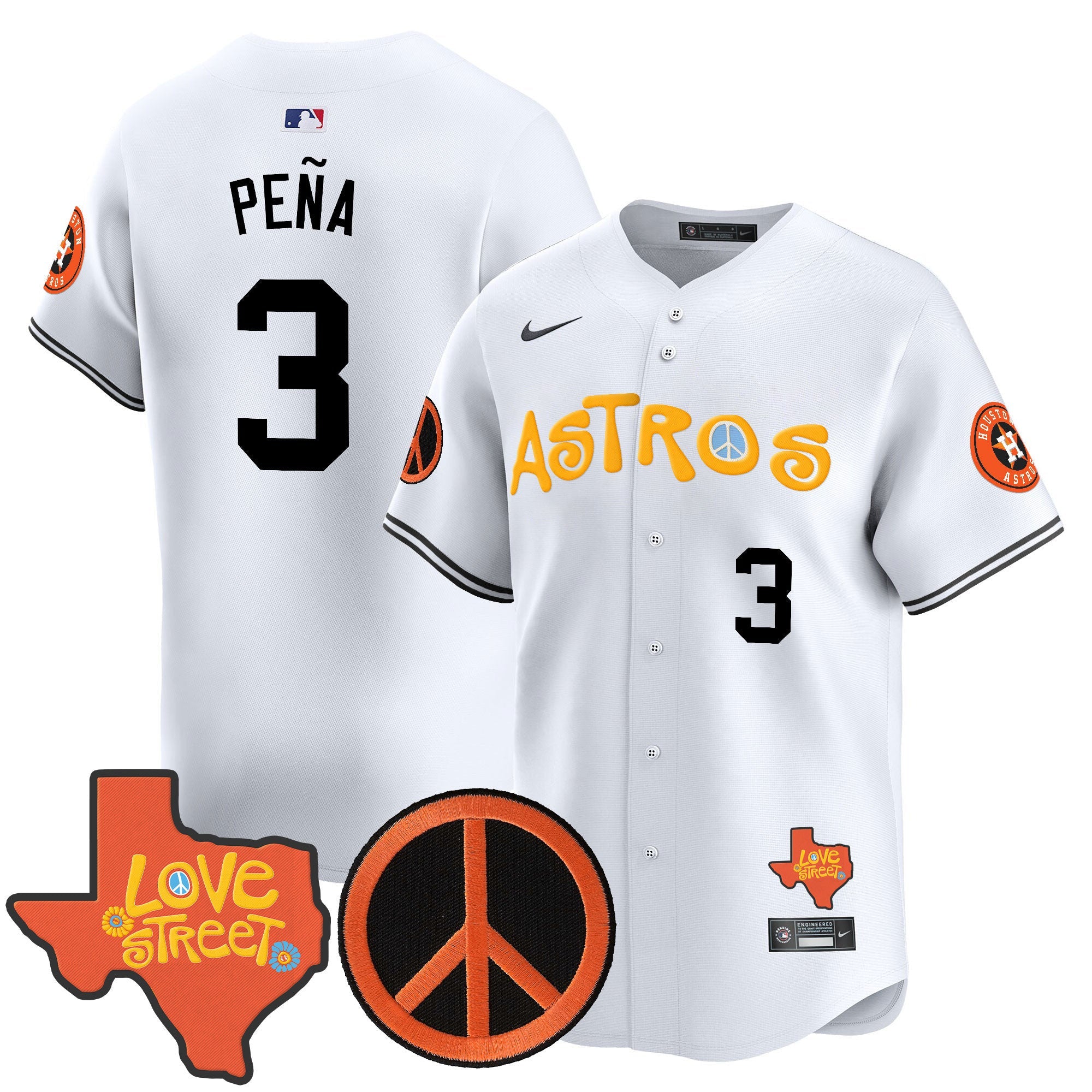 Men’s Love Street & Peace Sign Patch Vapor Premier Limited Jersey