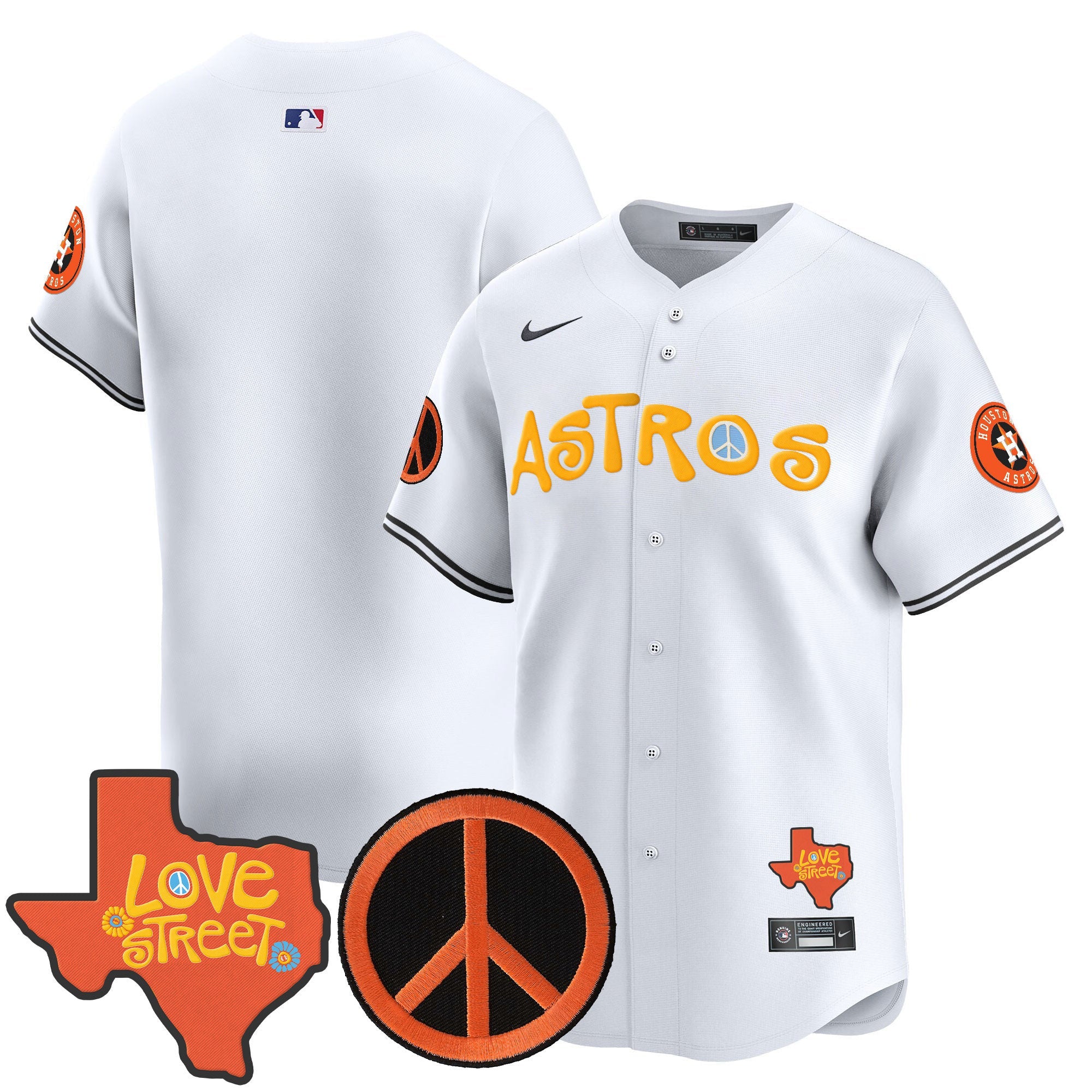 Men’s Love Street & Peace Sign Patch Vapor Premier Limited Jersey
