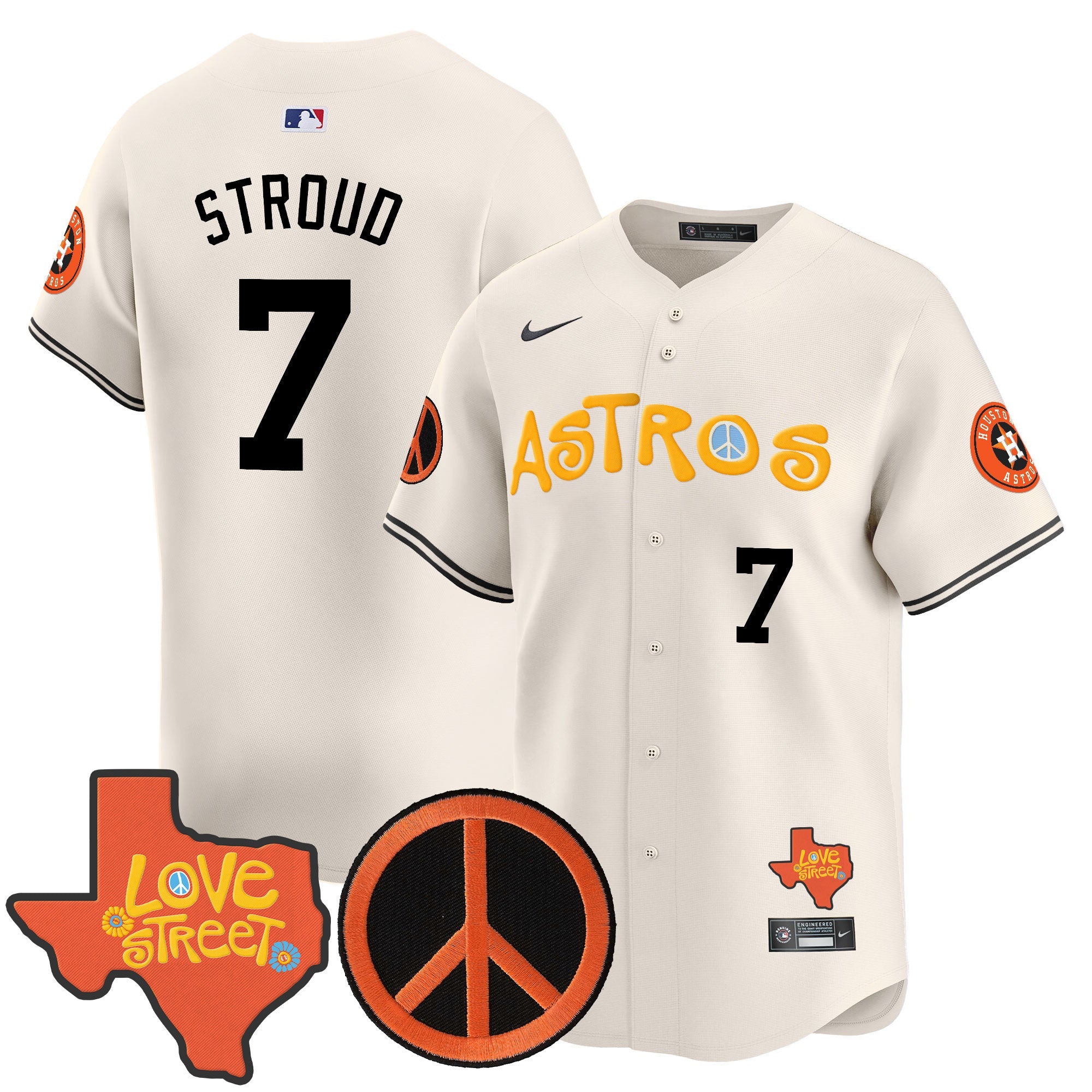 Men’s Love Street & Peace Sign Patch Vapor Premier Limited Jersey