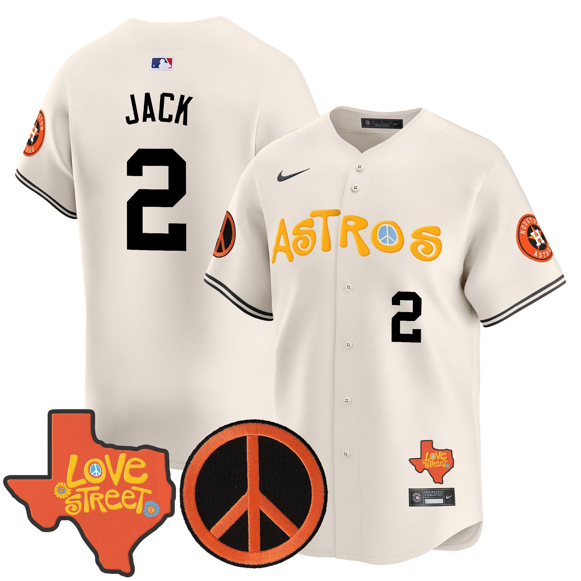 Men’s Love Street & Peace Sign Patch Vapor Premier Limited Jersey