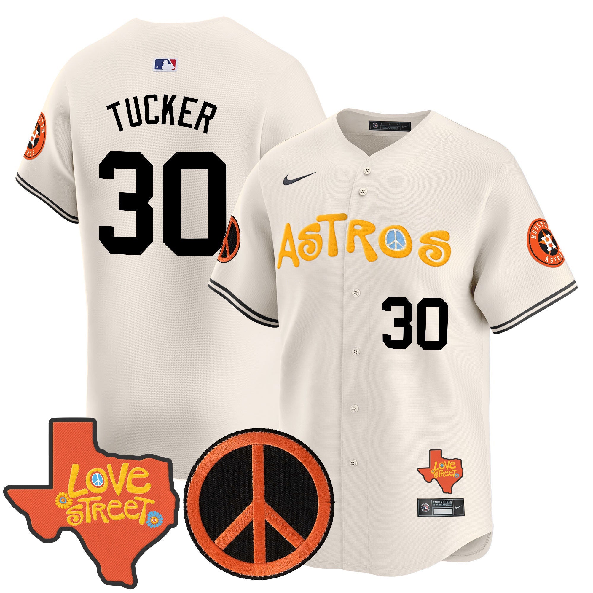 Men’s Love Street & Peace Sign Patch Vapor Premier Limited Jersey