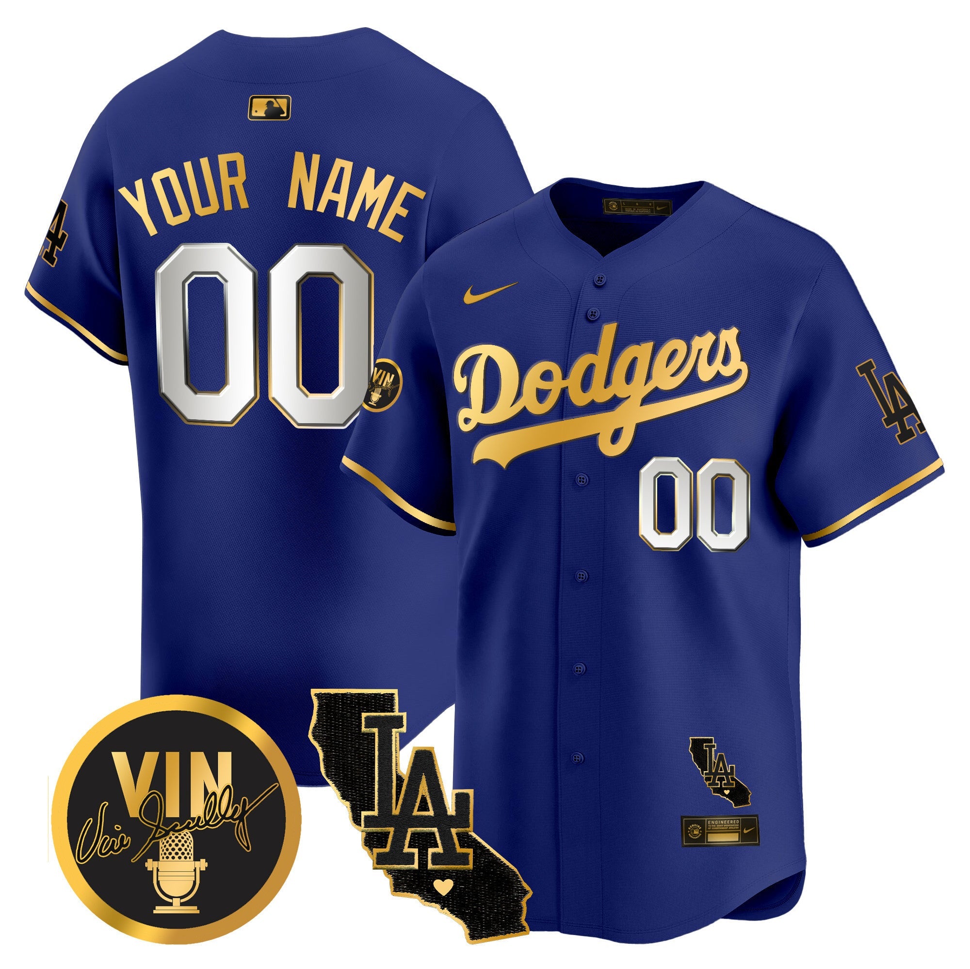 Vin & California Patch Gold Vapor Premier Limited Custom Jersey
