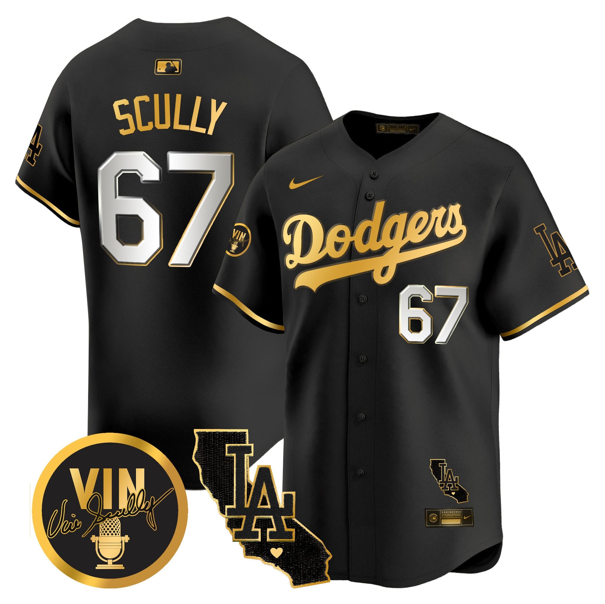 Men’s Vin & California Patch Gold Vapor Premier Limited Jersey
