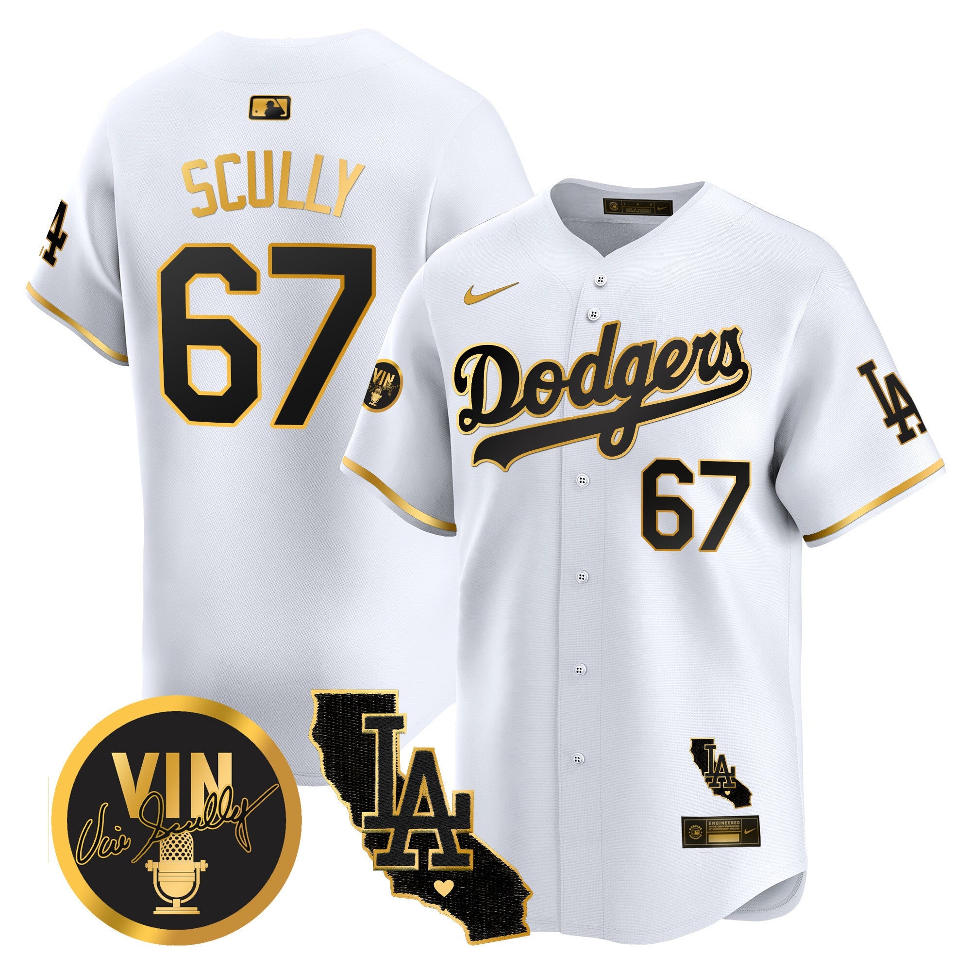 Men’s Vin & California Patch Gold Vapor Premier Limited Jersey