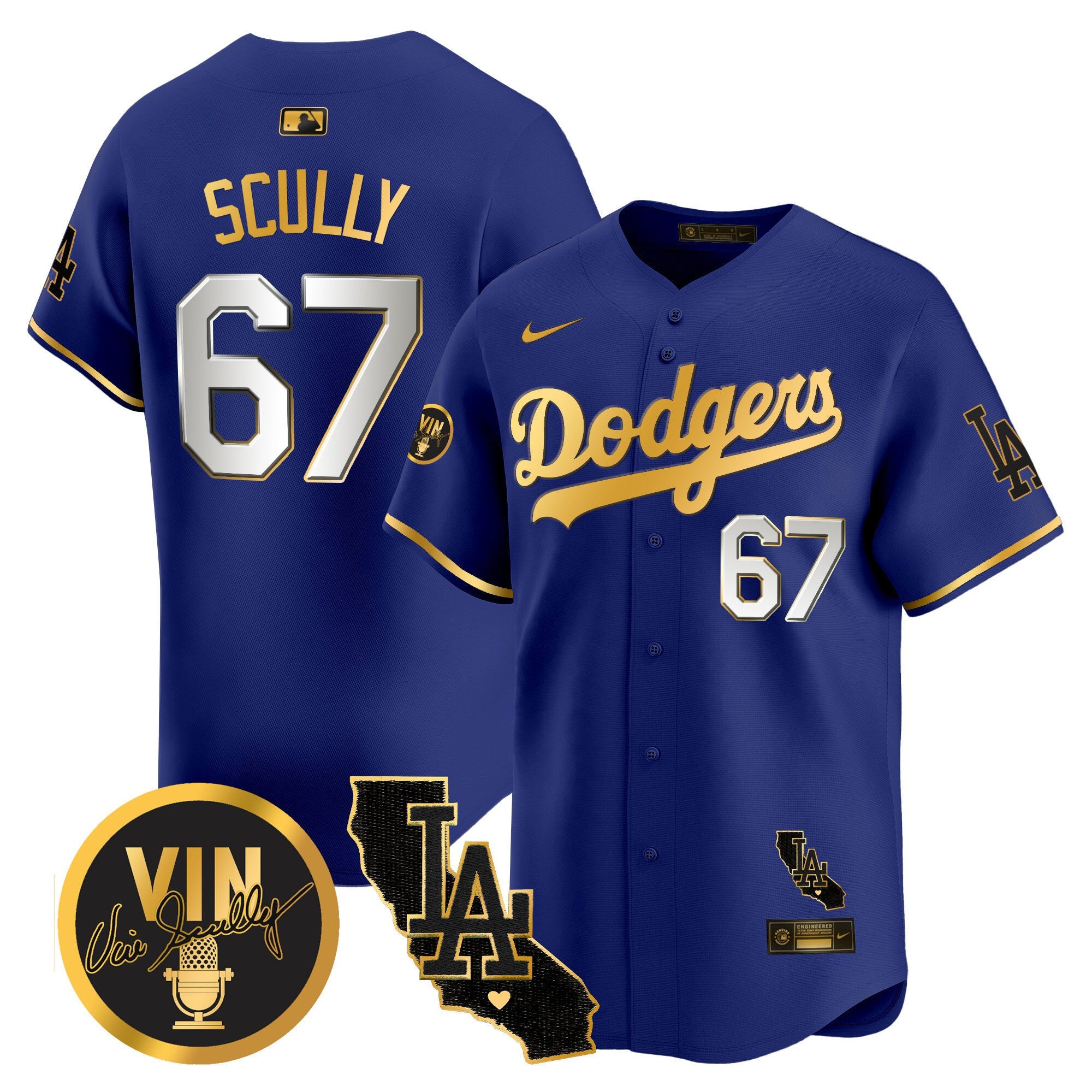 Men’s Vin & California Patch Gold Vapor Premier Limited Jersey