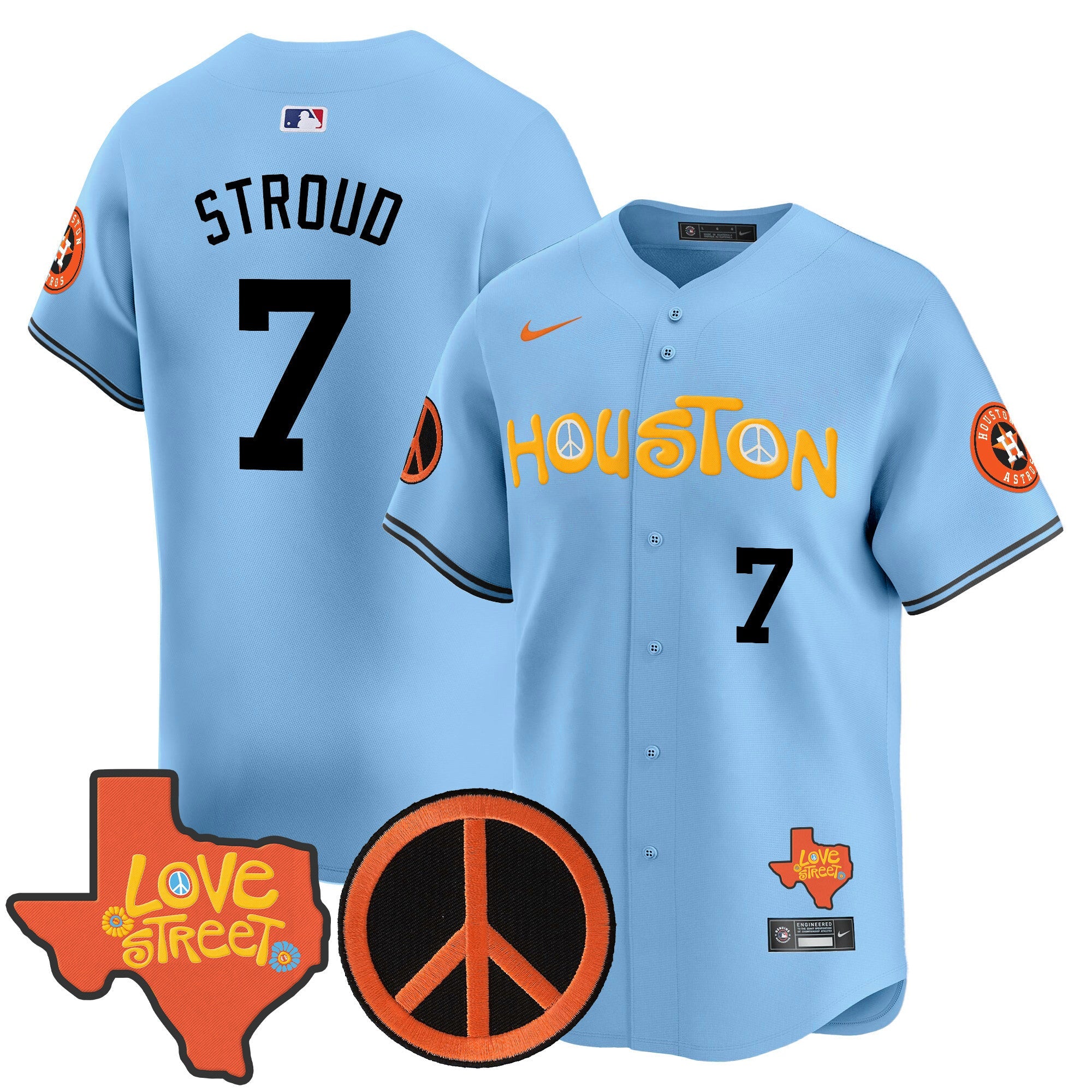 Men’s Love Street & Peace Sign Patch Vapor Premier Limited Jersey V2