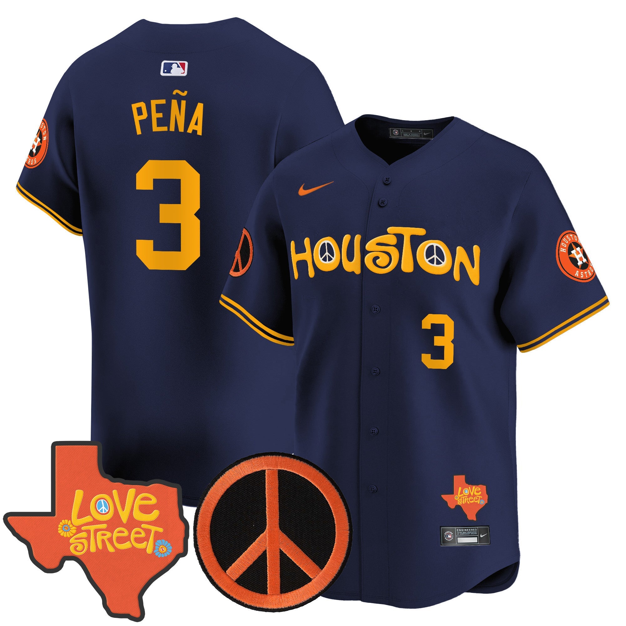 Men’s Love Street & Peace Sign Patch Vapor Premier Limited Jersey V2