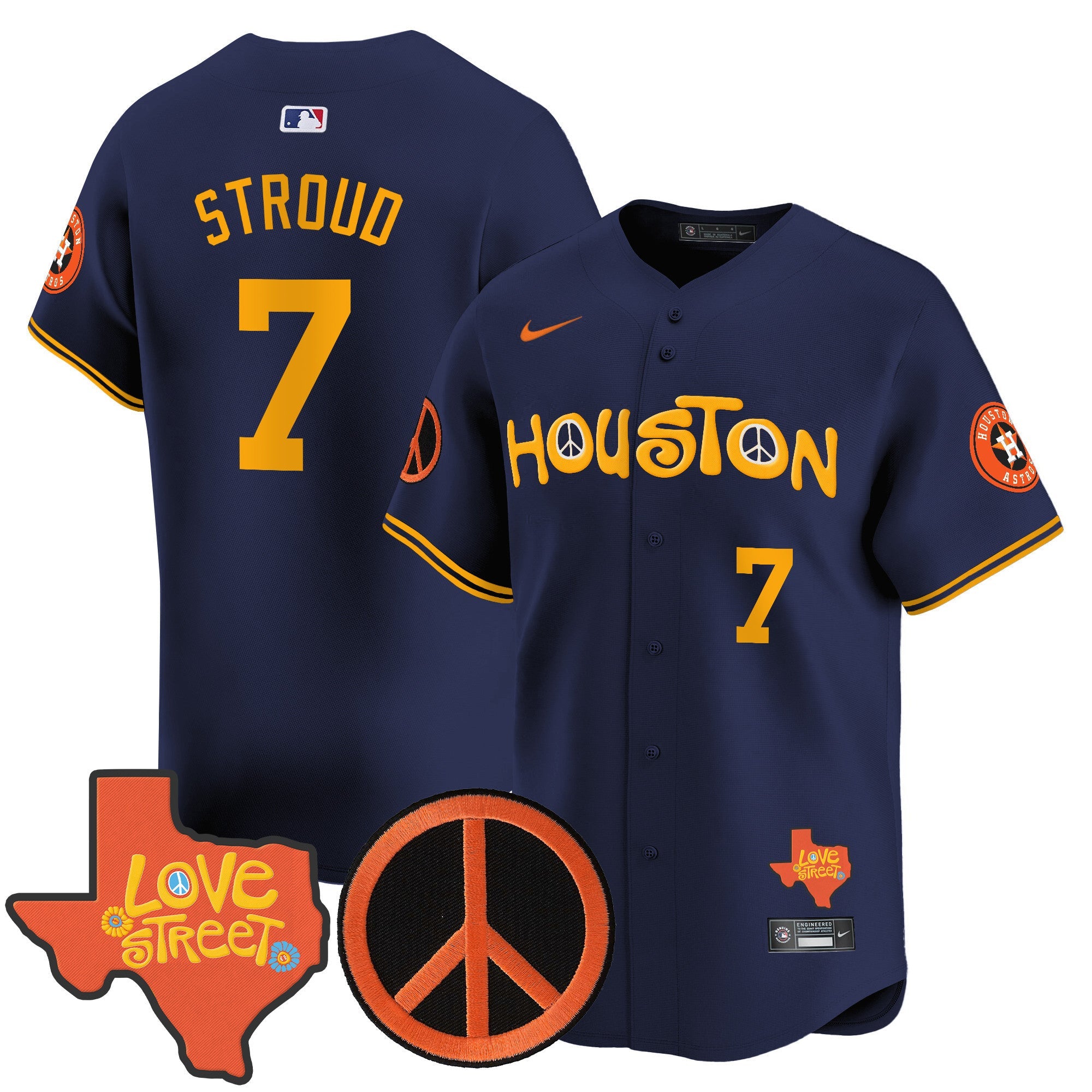 Men’s Love Street & Peace Sign Patch Vapor Premier Limited Jersey V2