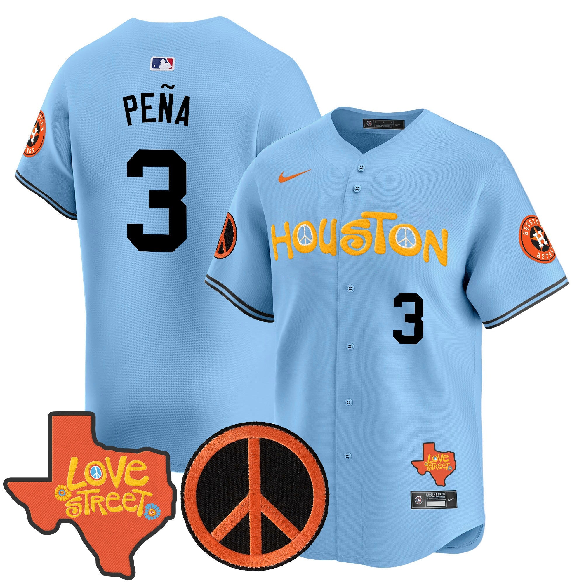 Men’s Love Street & Peace Sign Patch Vapor Premier Limited Jersey V2