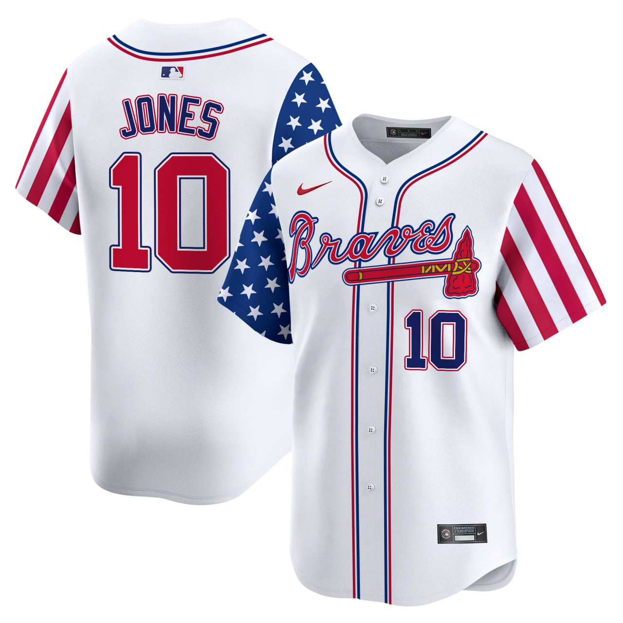 Chipper Jones Atlanta 2024 Independence Day White Vapor Premier Limited Jersey