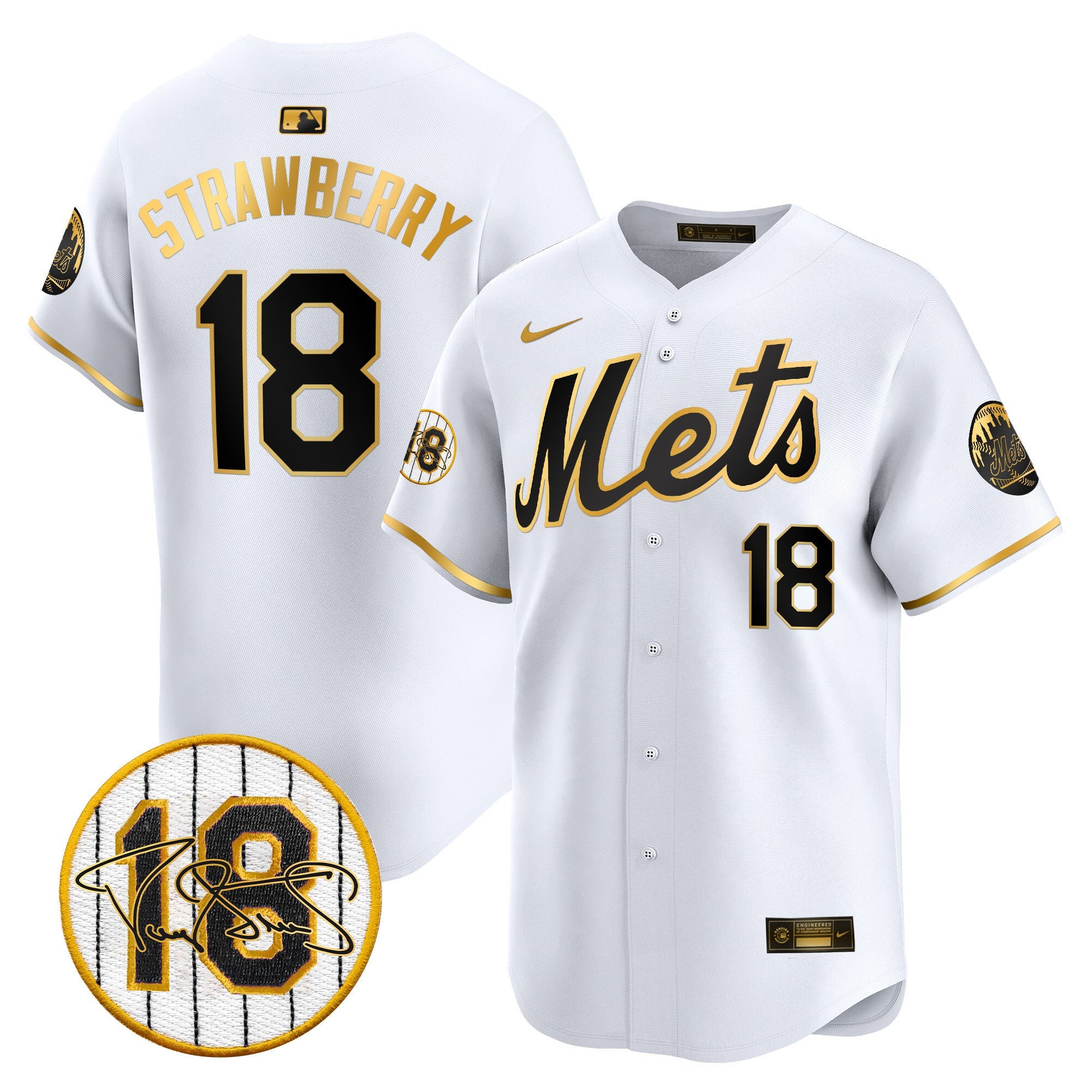 Men’s Darryl Strawberry Patch Vapor Premier Limited Jersey