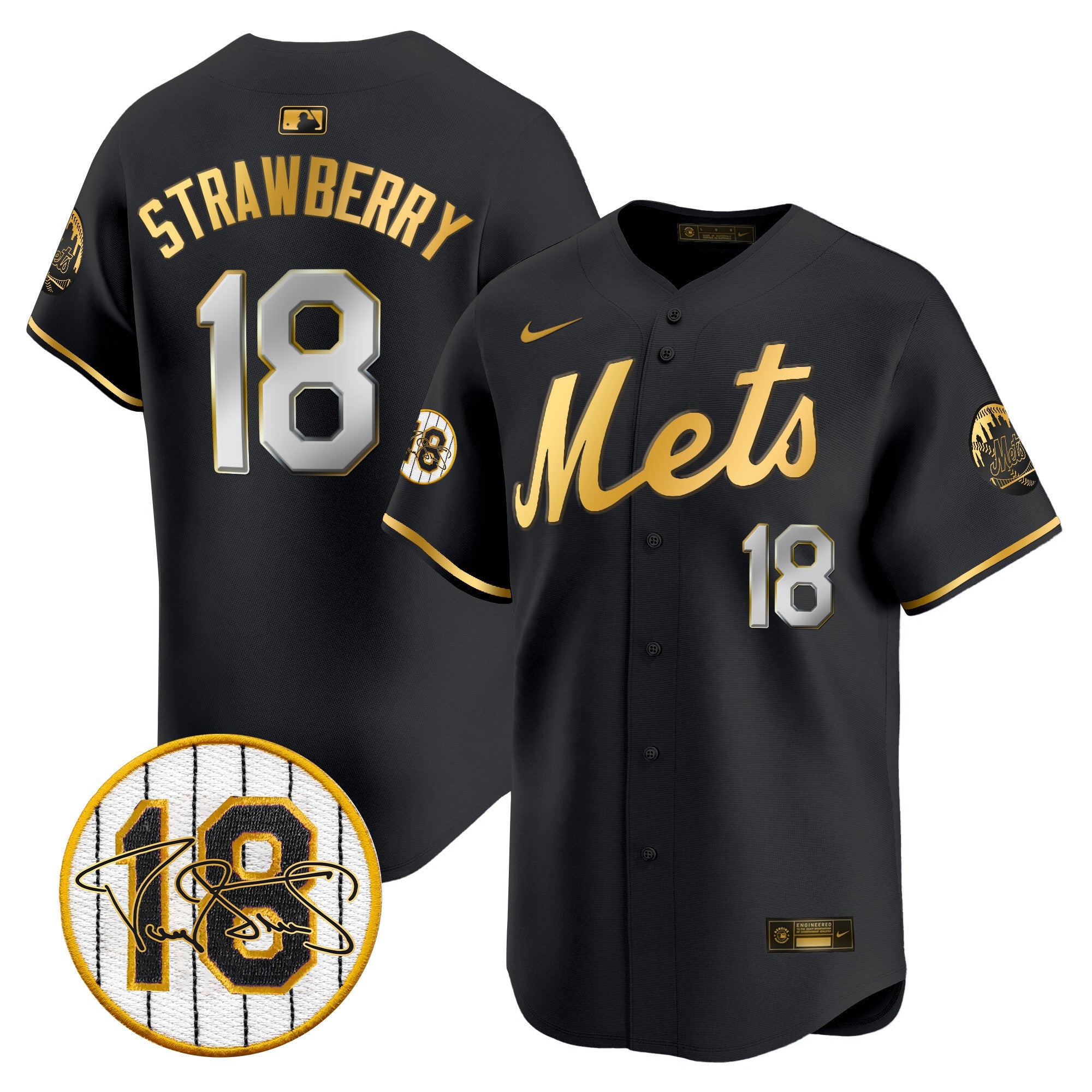Men’s Darryl Strawberry Patch Vapor Premier Limited Jersey