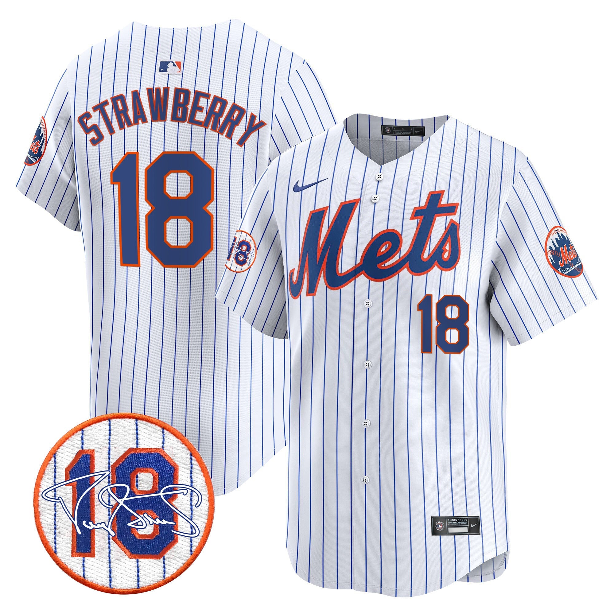 Men’s Darryl Strawberry Patch Vapor Premier Limited Jersey