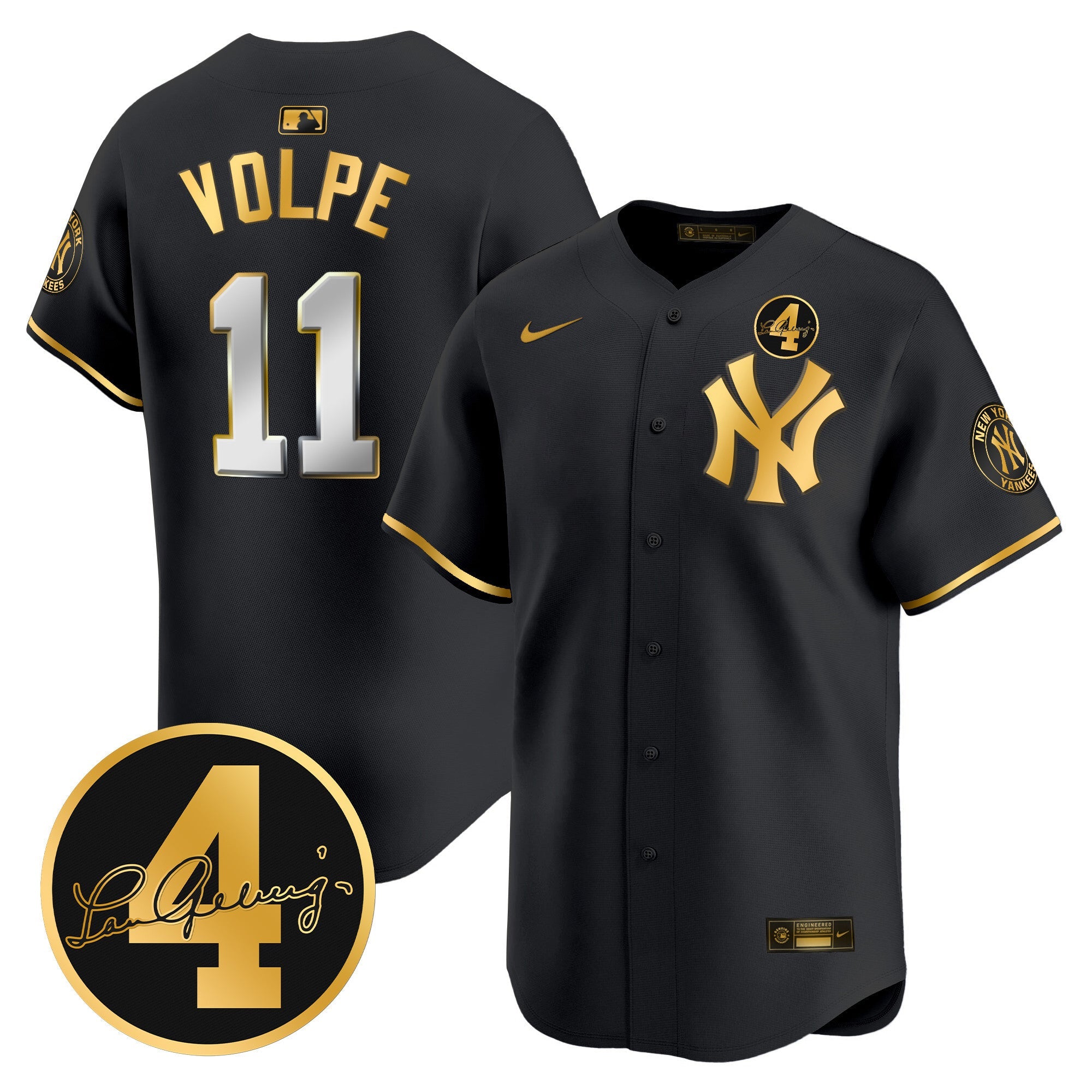 Men’s New York Lou Gehrig Patch Vapor Premier Limited Jersey
