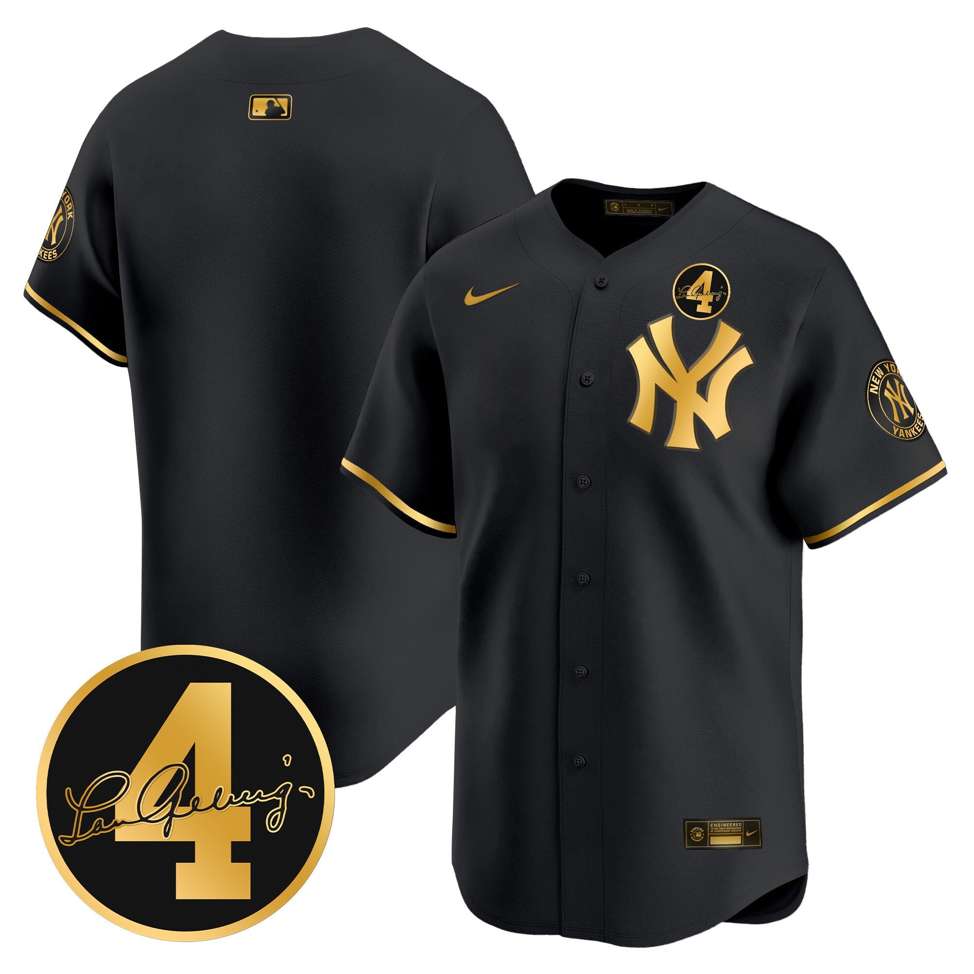 Men’s New York Lou Gehrig Patch Vapor Premier Limited Jersey
