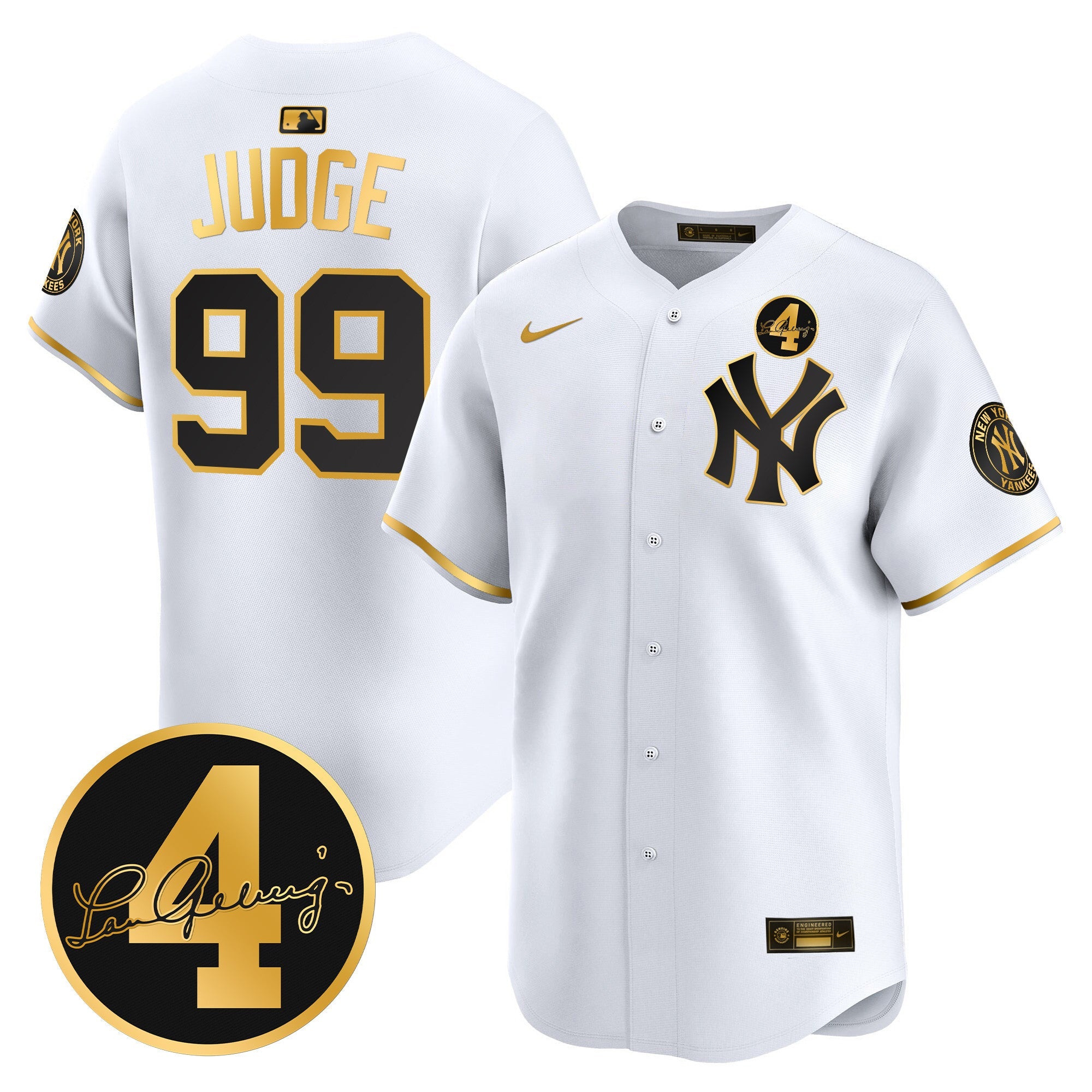 Men’s New York Lou Gehrig Patch Vapor Premier Limited Jersey