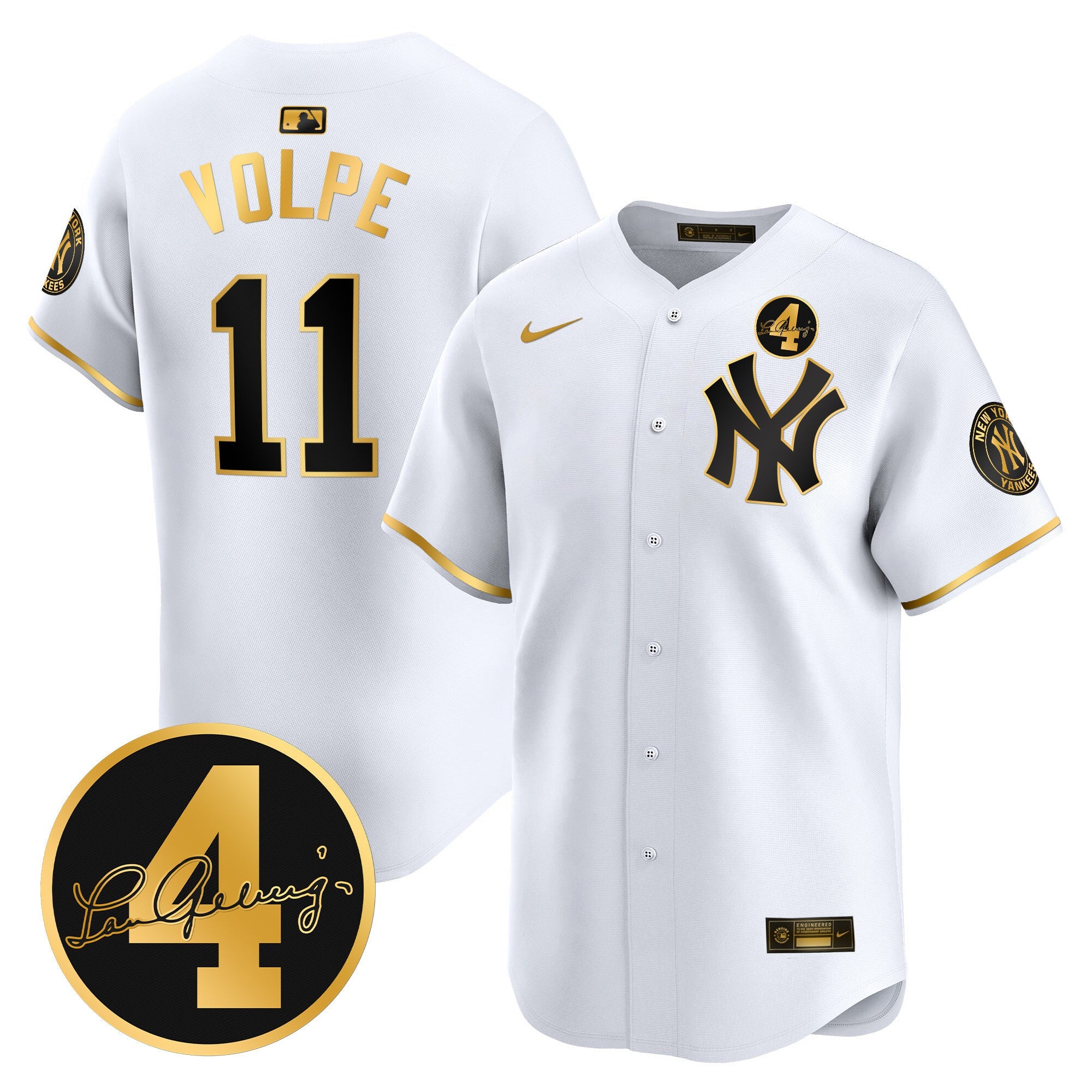 Men’s New York Lou Gehrig Patch Vapor Premier Limited Jersey
