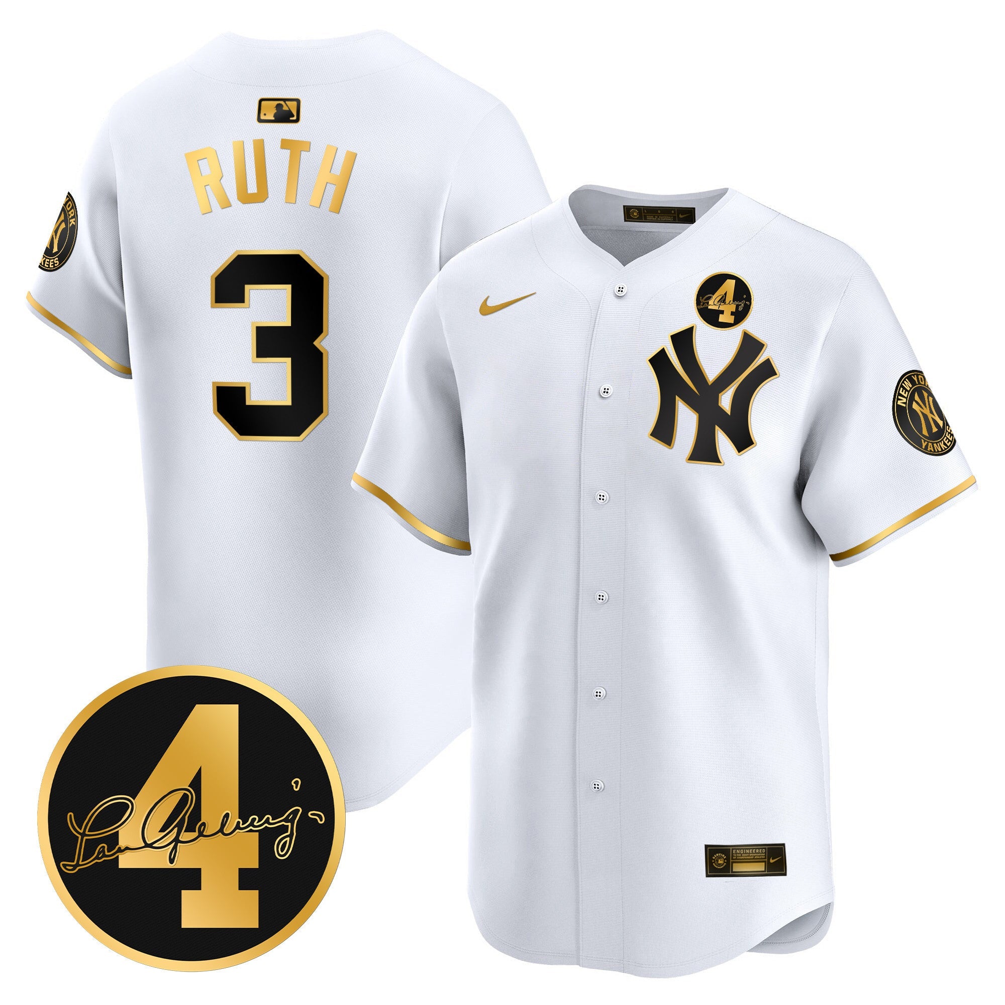 Men’s New York Lou Gehrig Patch Vapor Premier Limited Jersey