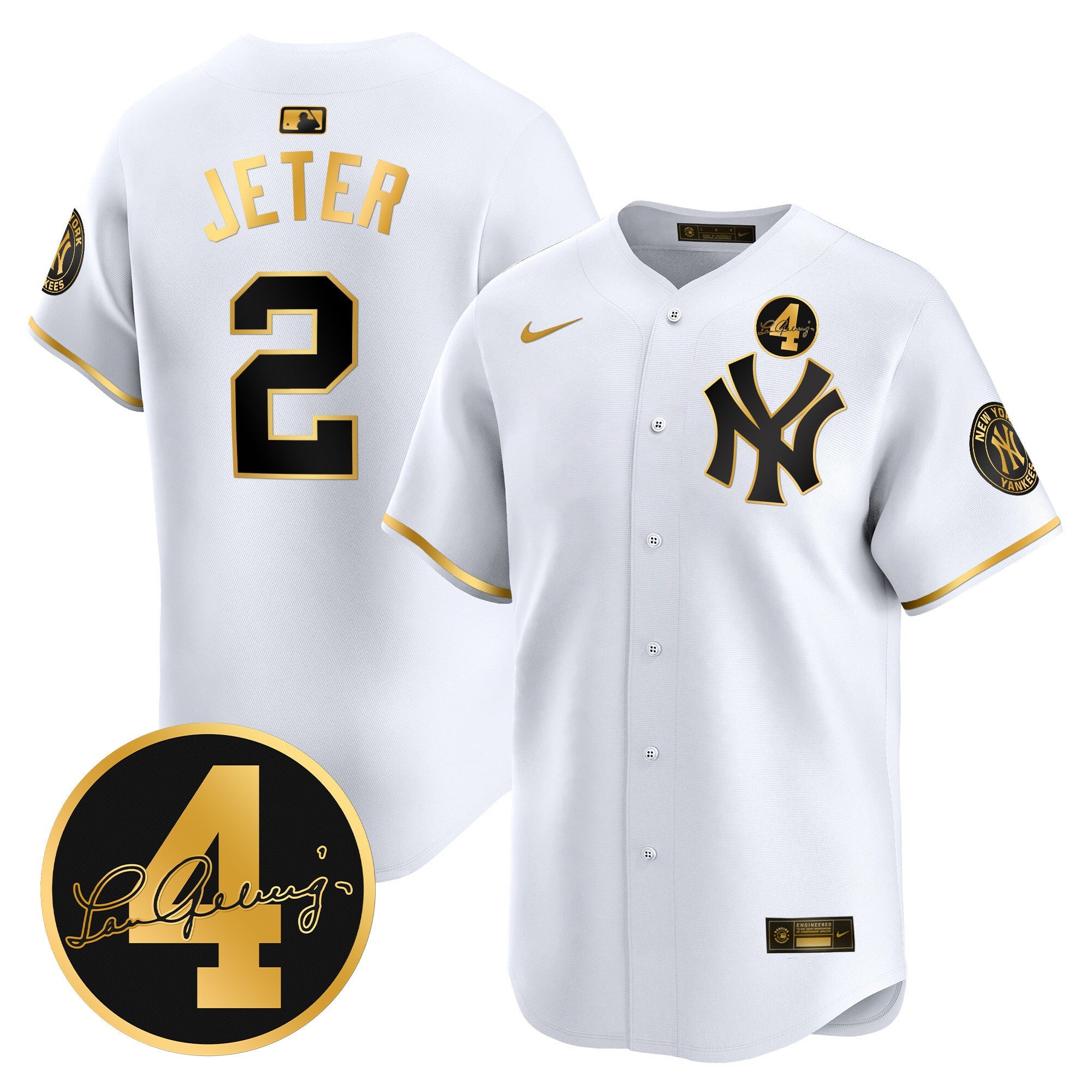 Men’s New York Lou Gehrig Patch Vapor Premier Limited Jersey