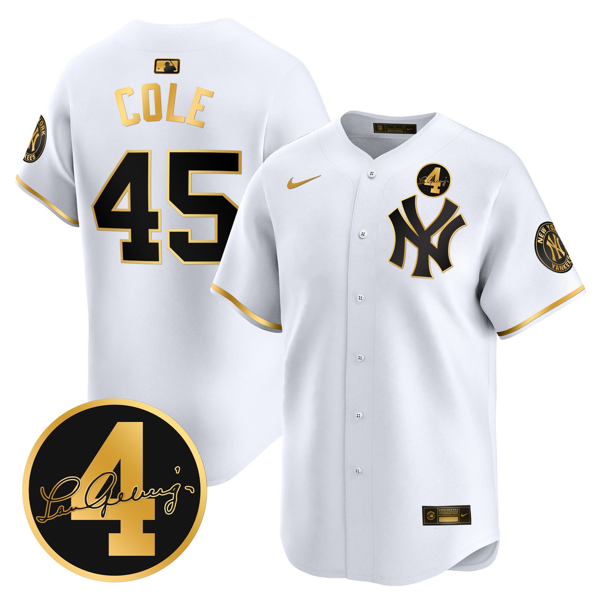 Men’s New York Lou Gehrig Patch Vapor Premier Limited Jersey
