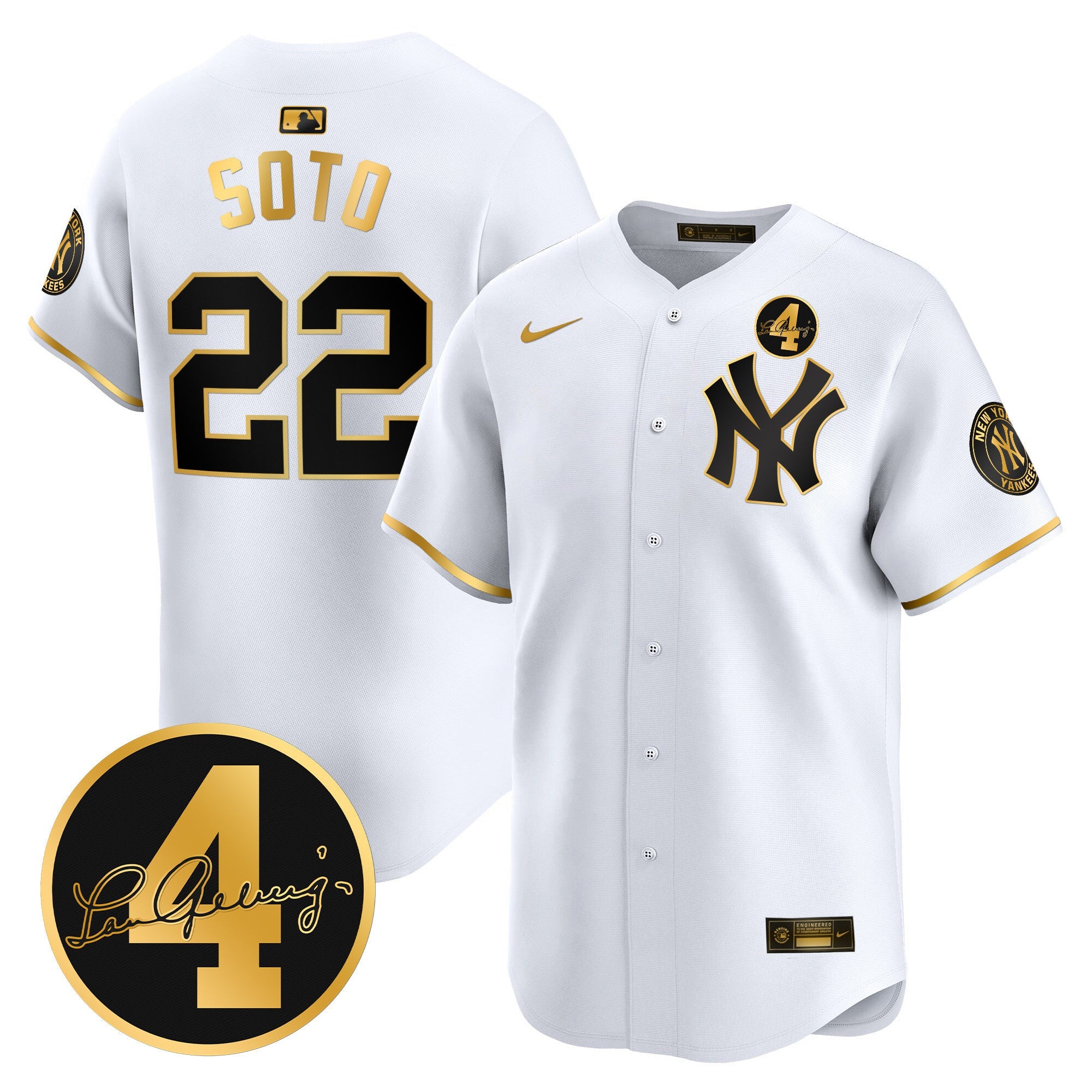 Men’s New York Lou Gehrig Patch Vapor Premier Limited Jersey