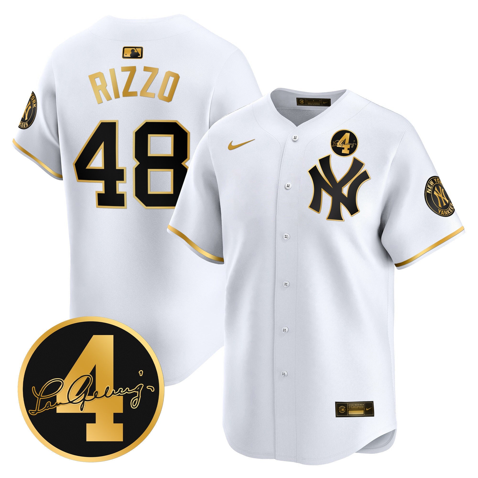 Men’s New York Lou Gehrig Patch Vapor Premier Limited Jersey