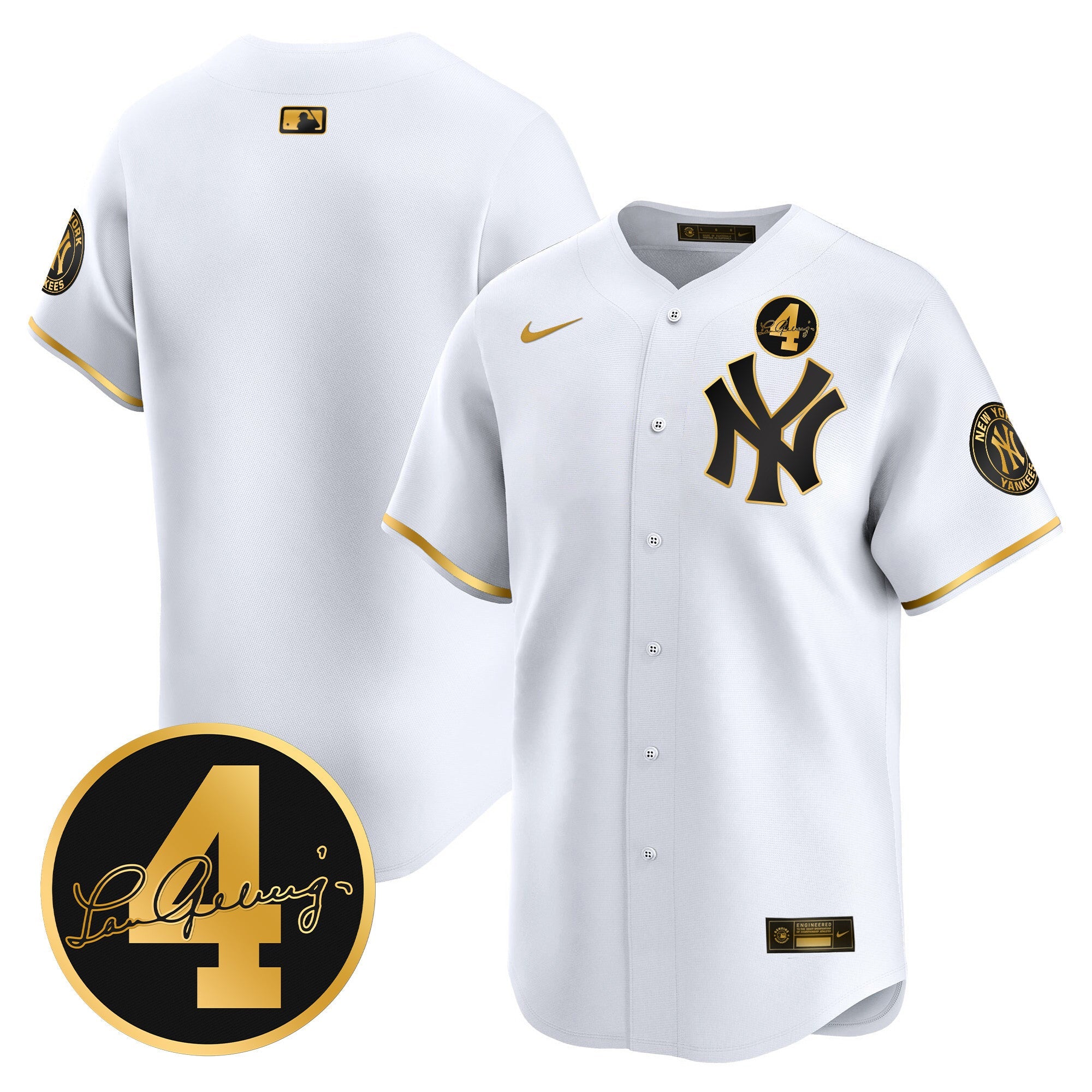 Men’s New York Lou Gehrig Patch Vapor Premier Limited Jersey