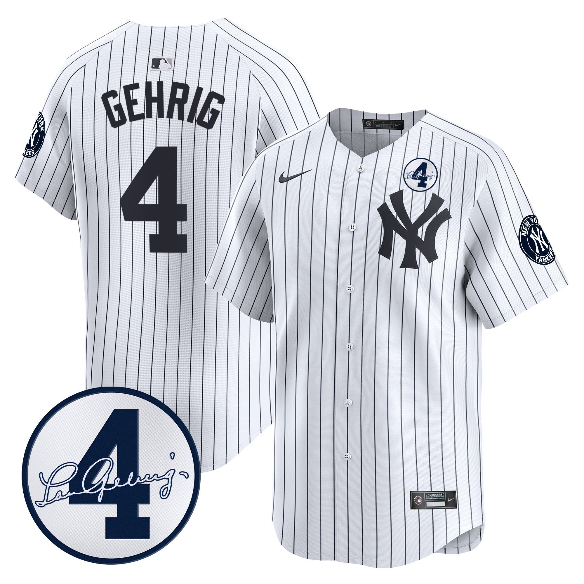 Men’s New York Lou Gehrig Patch Vapor Premier Limited Jersey