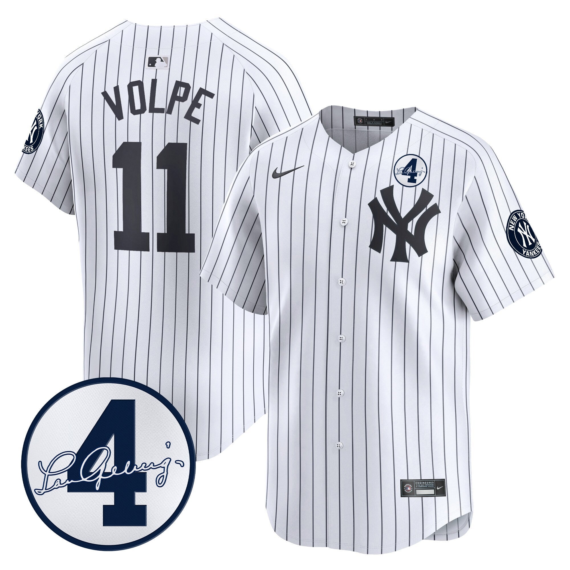 Men’s New York Lou Gehrig Patch Vapor Premier Limited Jersey