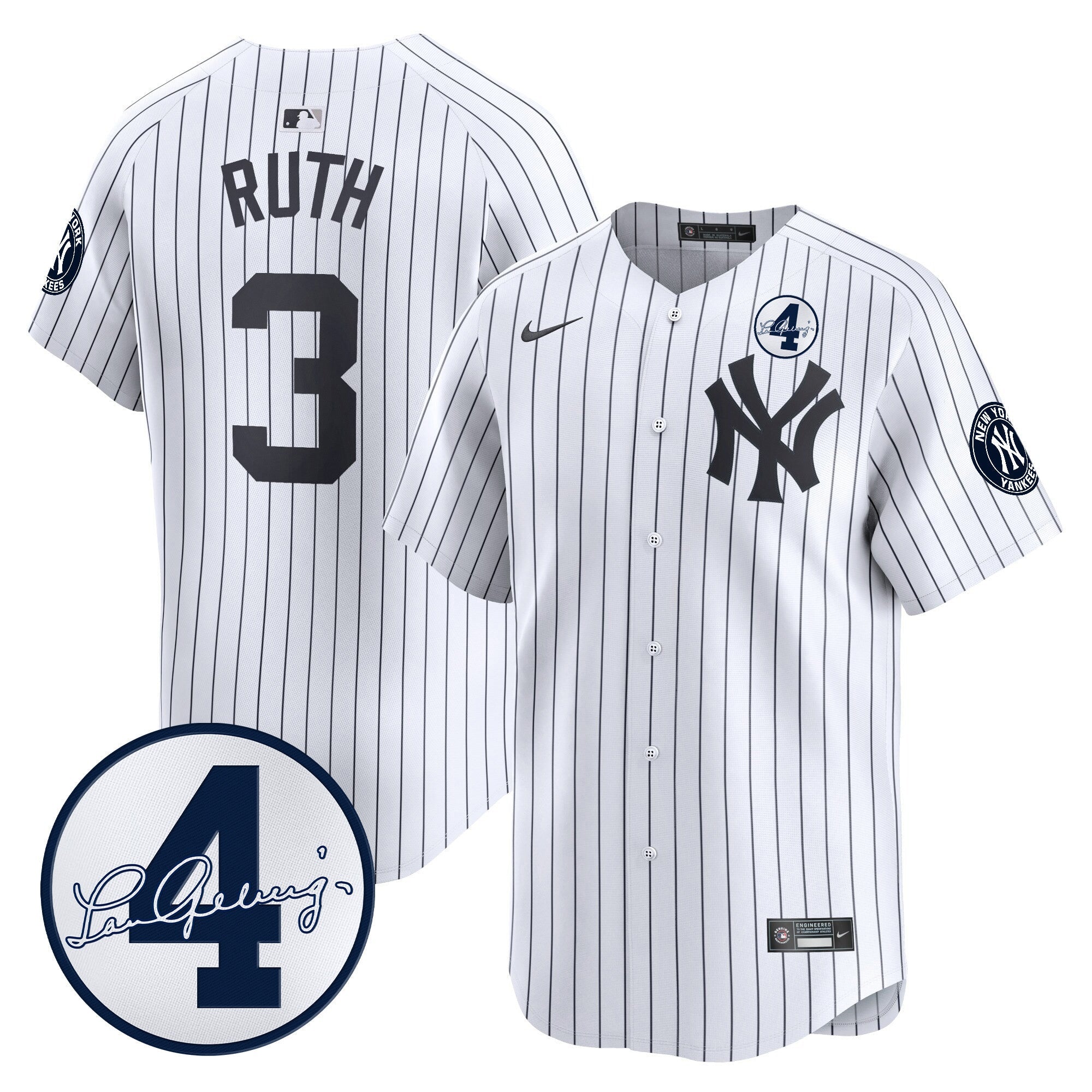 Men’s New York Lou Gehrig Patch Vapor Premier Limited Jersey